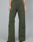 JEANS CARGO A PALAZZO GREEN