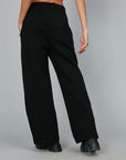 PANTALONI IN FELPA SVASATI BLACK