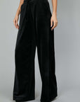 BLACK FLARED CHENILLE TROUSERS