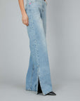 CLEAR WIDE JEANS WITH SPLIT