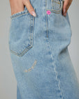 JEANS WIDE CHIARI CON SPACCO