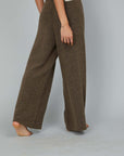 PALAZZO BROWN KNITTED TROUSERS