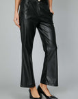 FAUX LEATHER FLARED TROUSERS