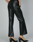 FAUX LEATHER FLARED TROUSERS