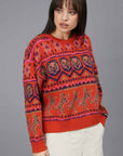 MAGLIA JACQUARD TRIBAL RED