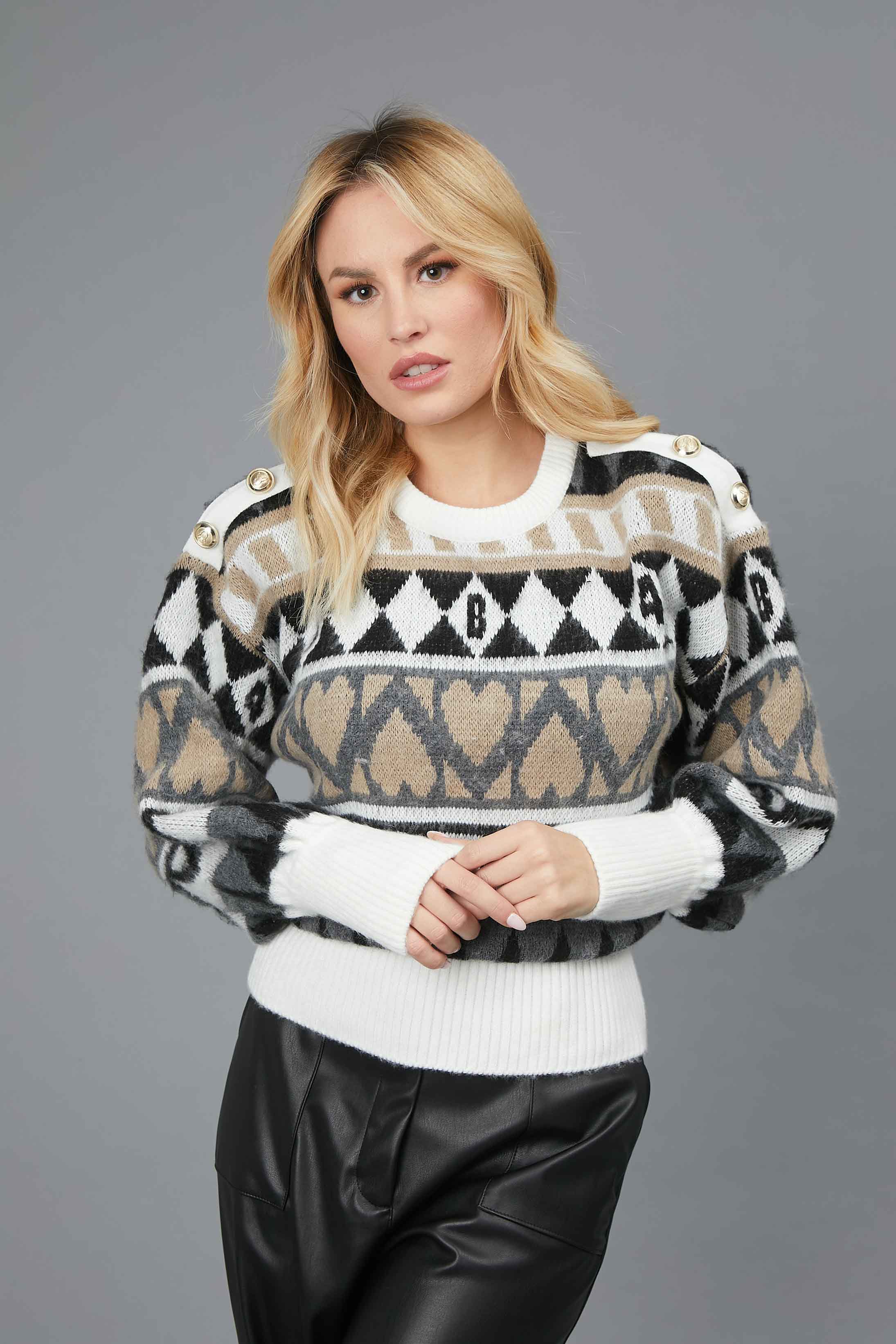 HEART JACQUARD SWEATER