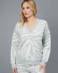 MAGLIONE JACQUARD ZEBRATO WHITE