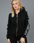 MAGLIONE ZIP BANDA LOGO BLACK