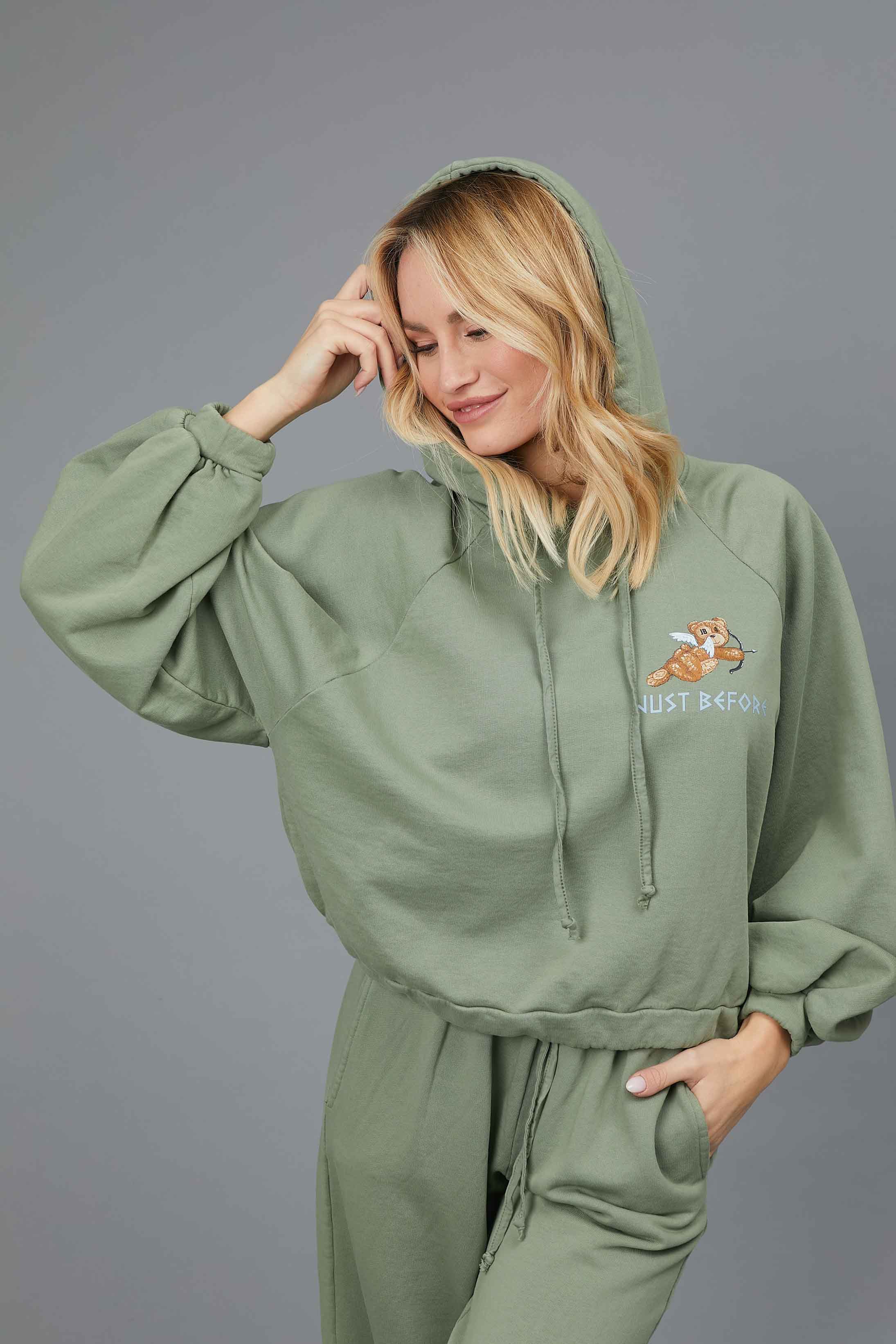 SAGE CUPID BEAR SWEATSHIRT