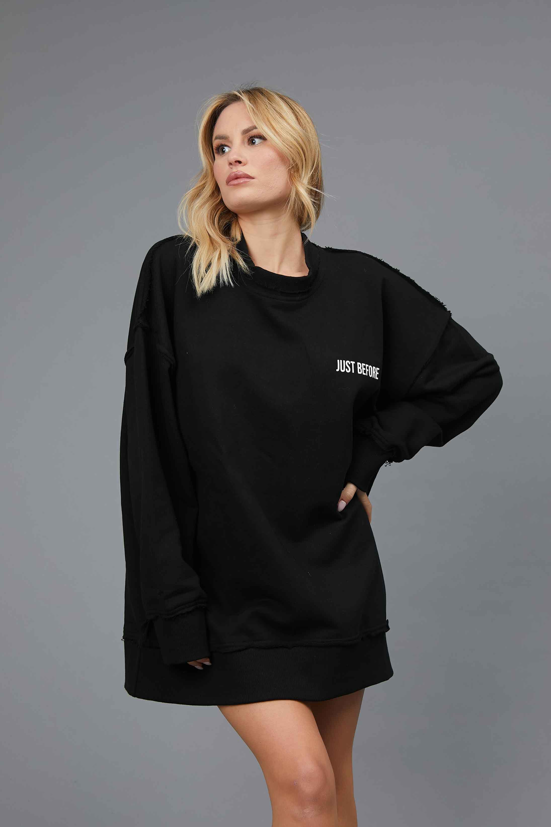 OVER B SIDE BLACK SWEATSHIRT