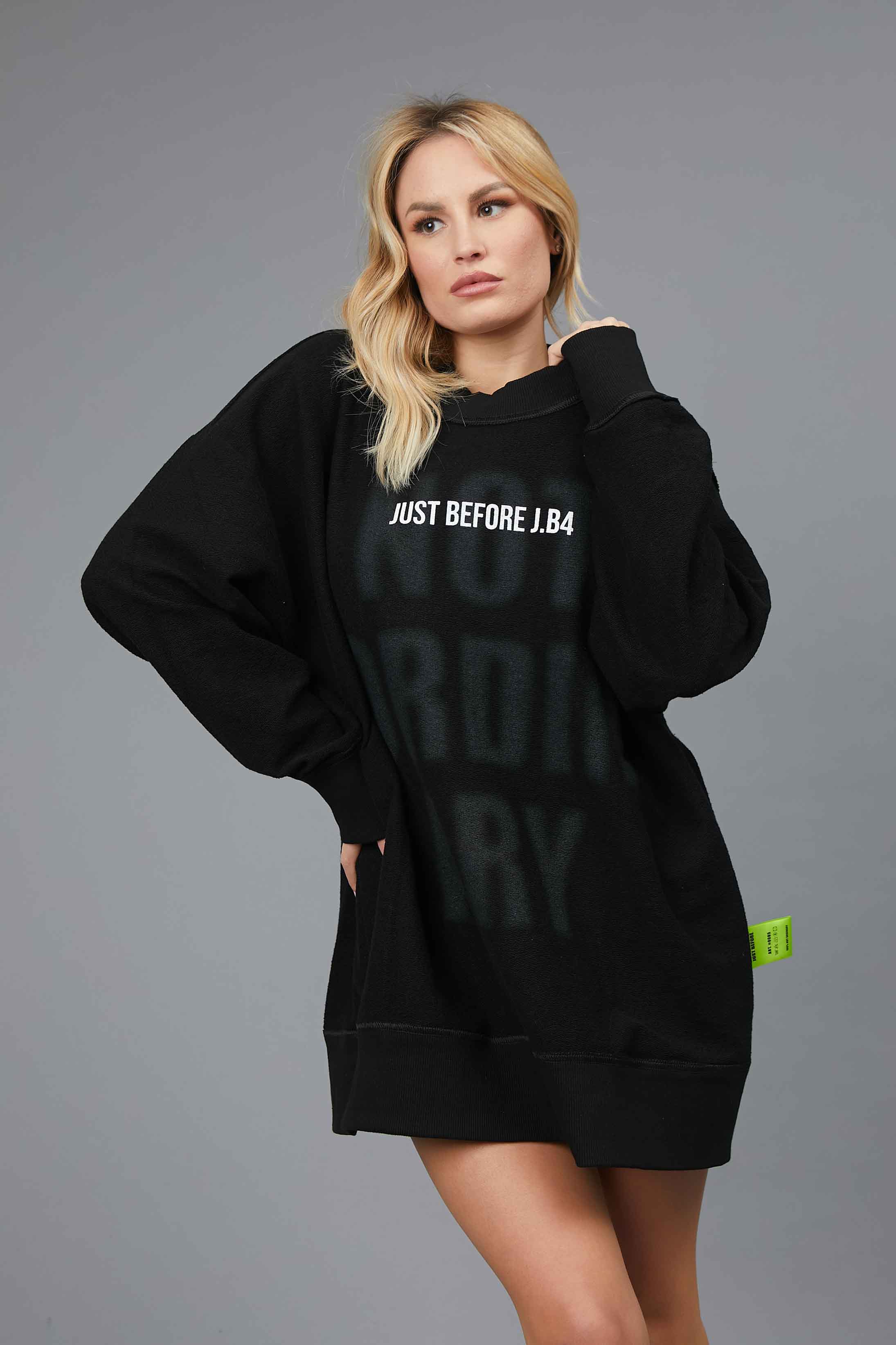 OVER B SIDE BLACK SWEATSHIRT