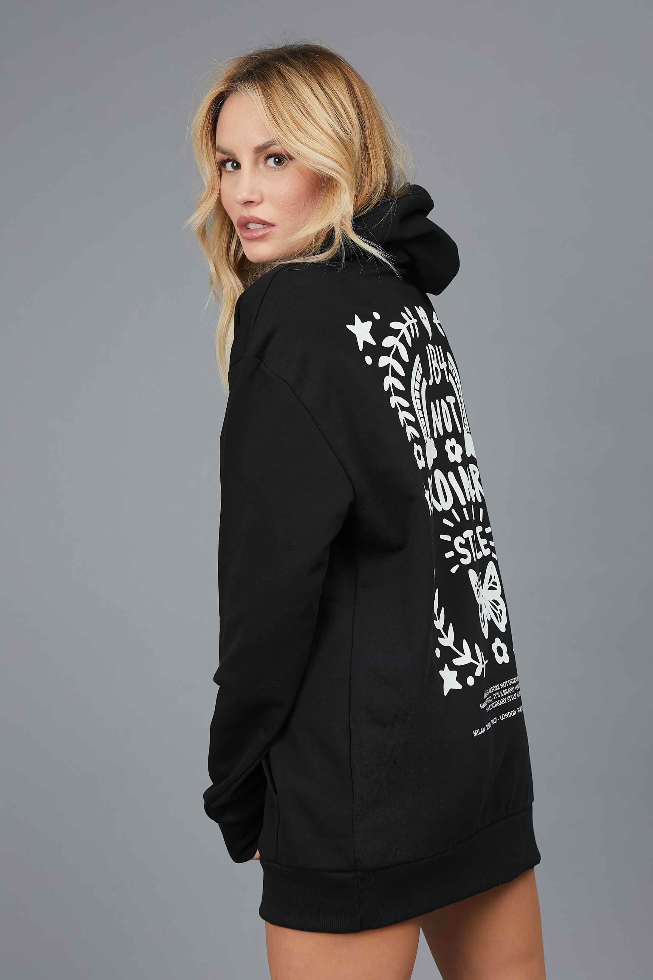 RAINBOW OVER SWEATSHIRT WITH BLACK HOOD