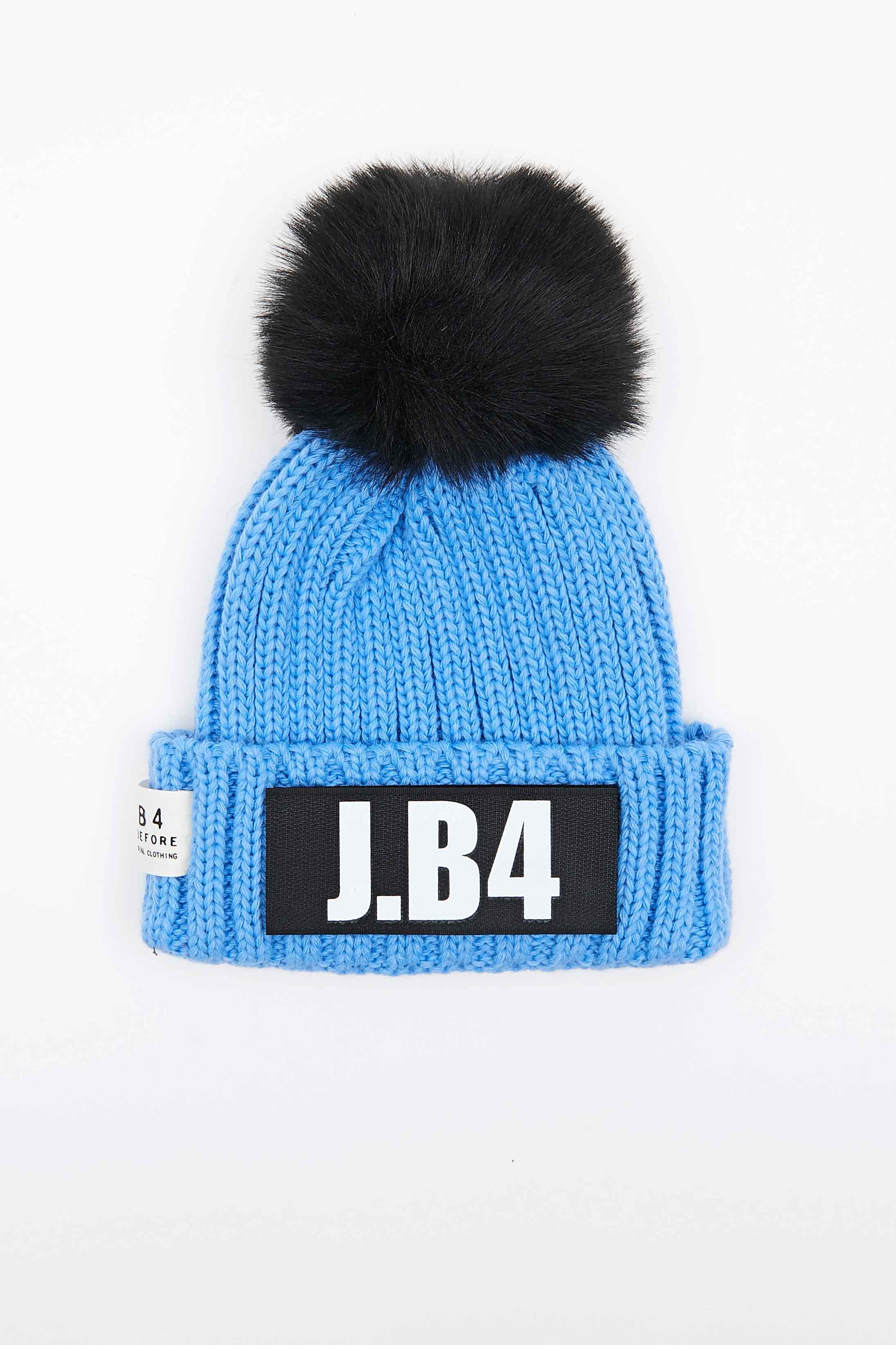 SPEAKING POMPON BLUE BEANIE
