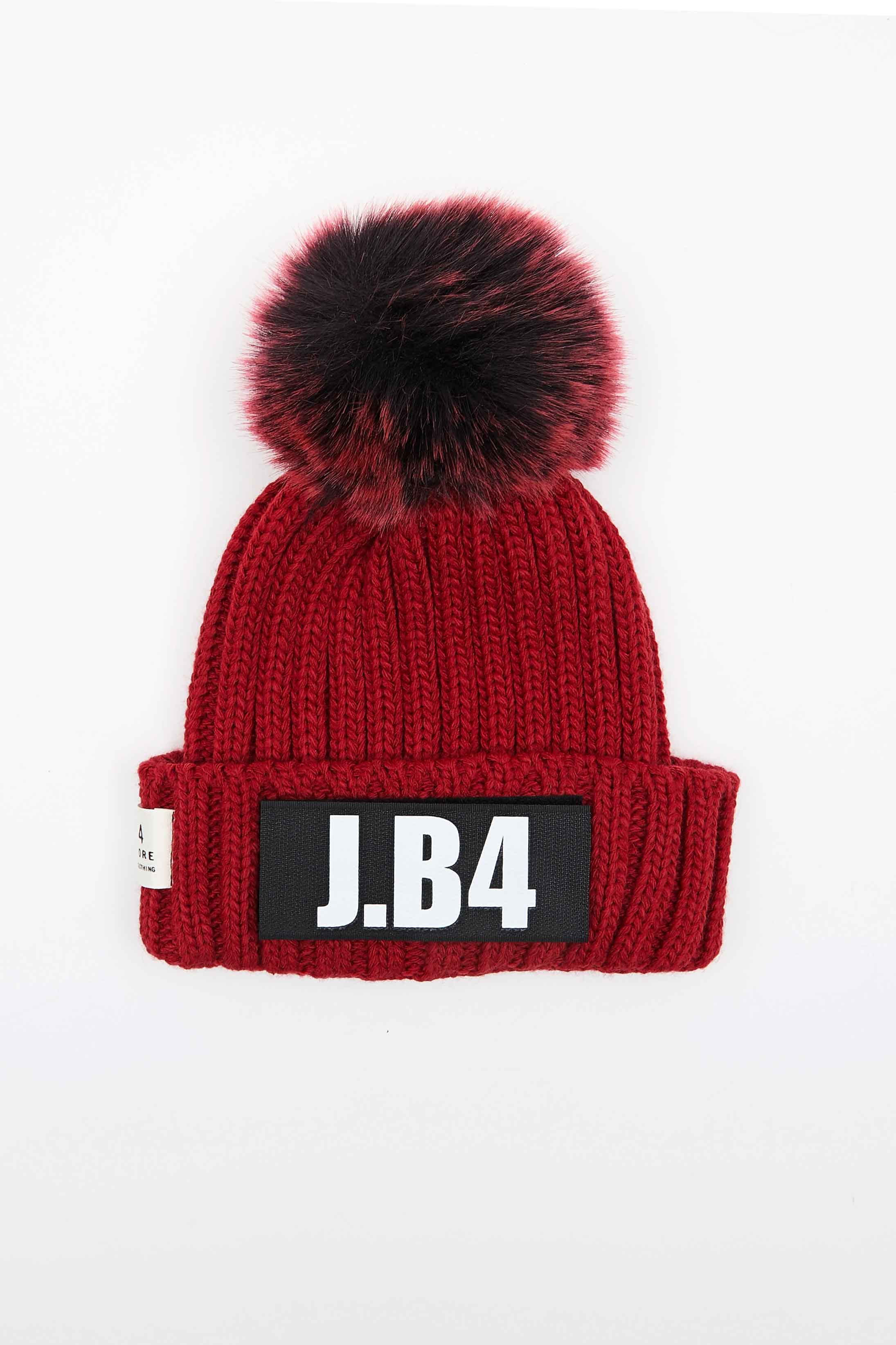 RED SPEAKING POMPON BEANIE