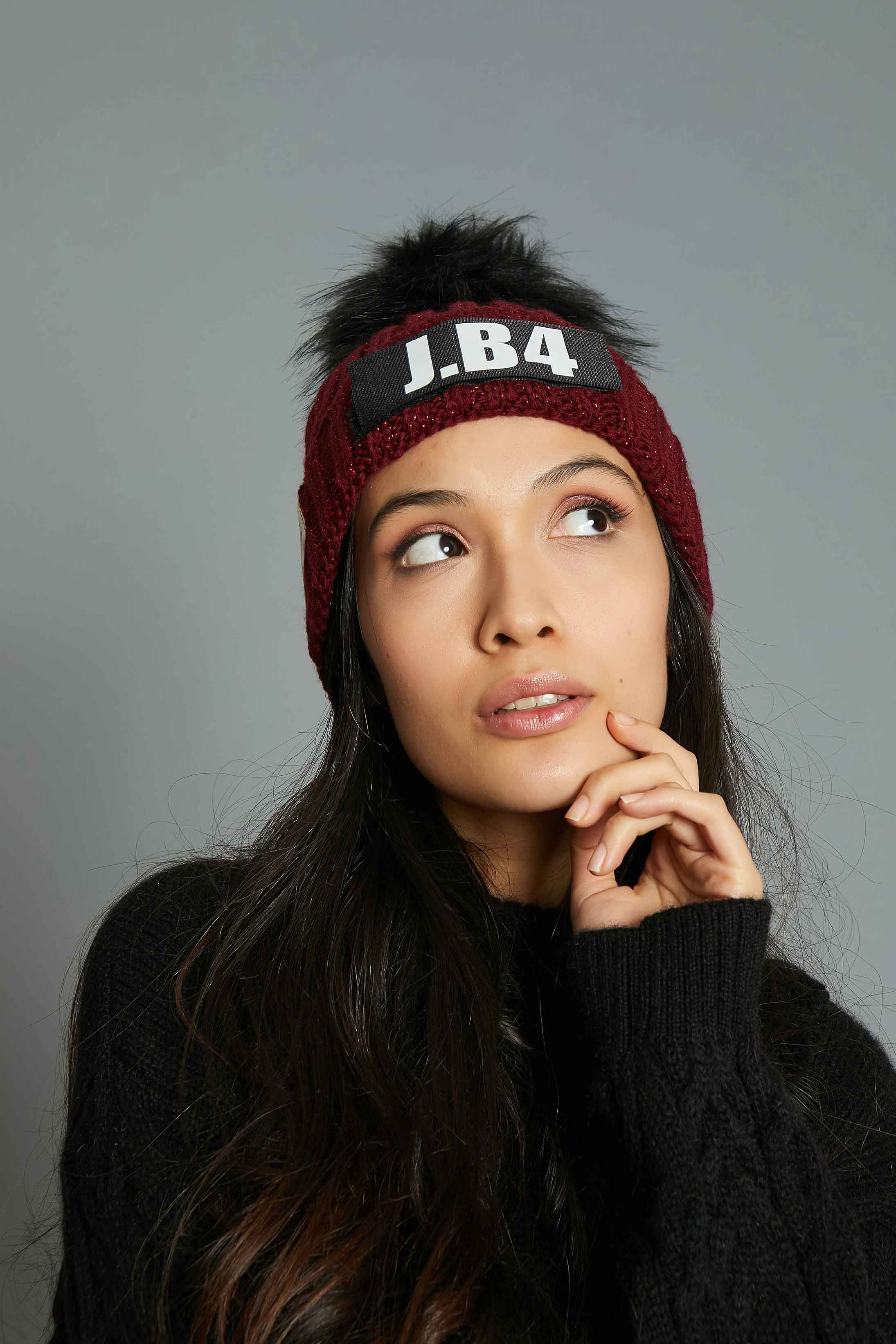 BERRETTO SPEAKING POMPON LUREX BORDEAUX