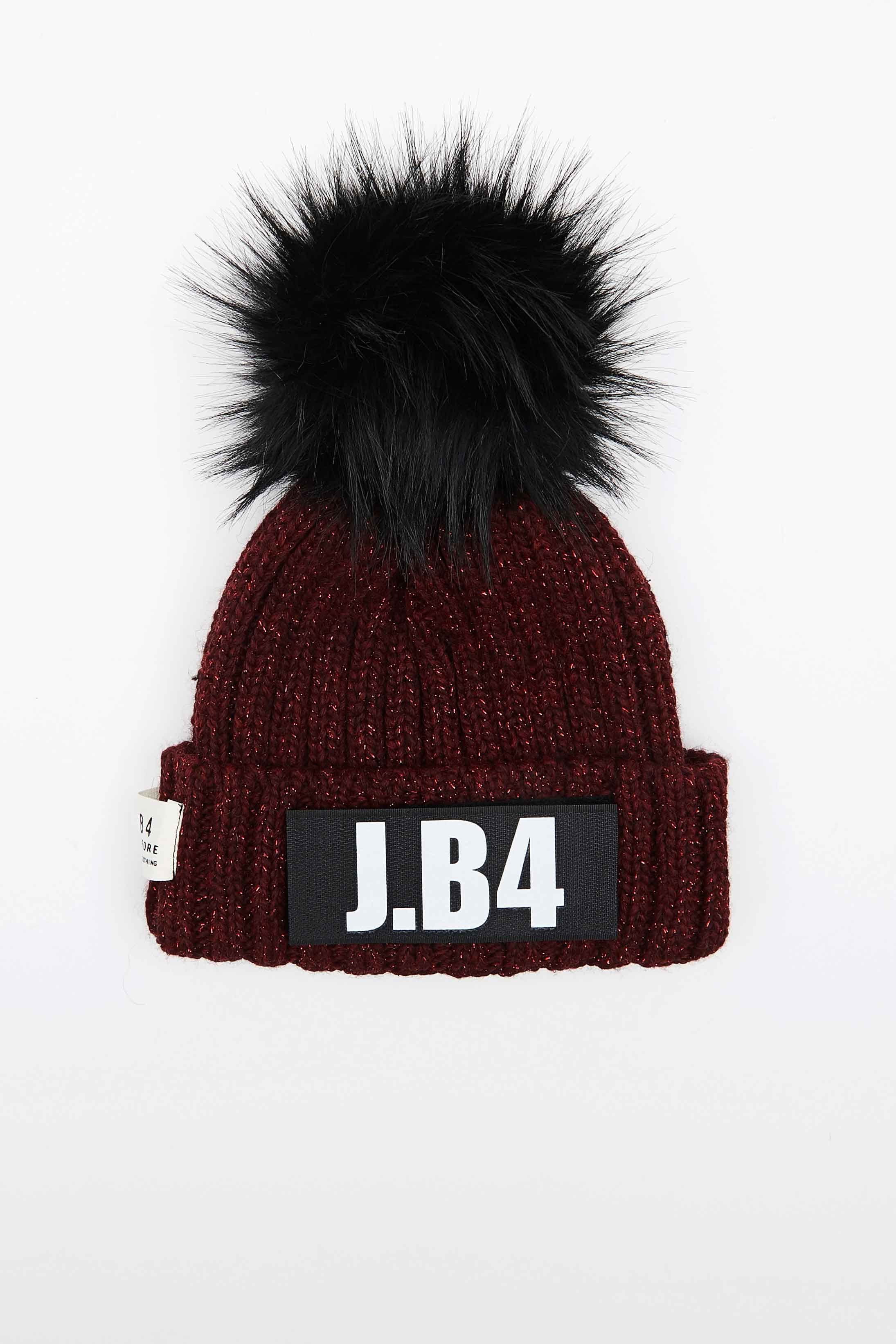 BERRETTO SPEAKING POMPON LUREX BORDEAUX