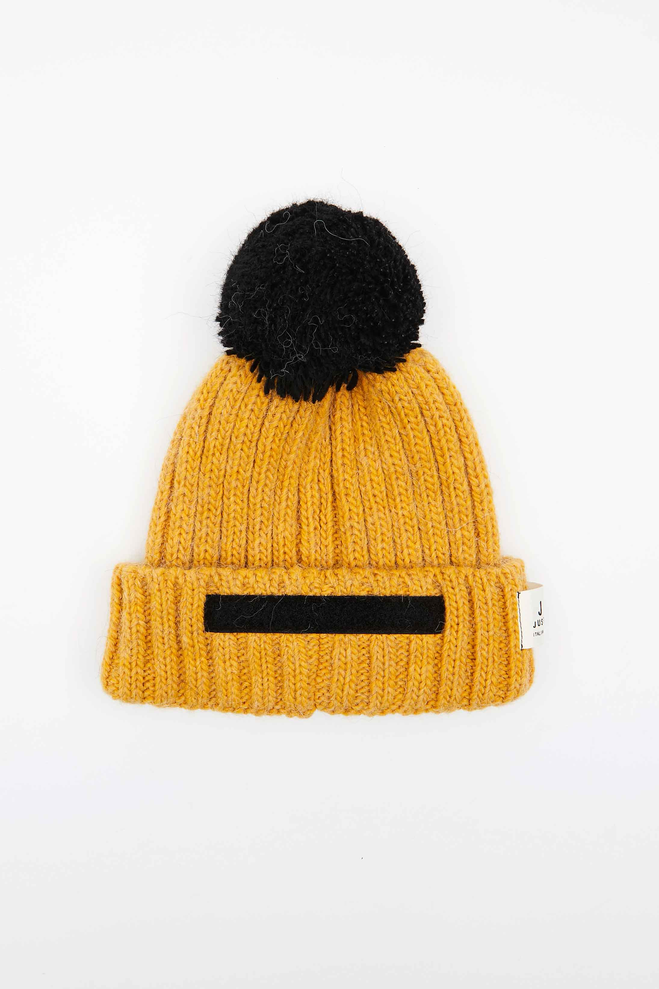 BERRETTO SPEAKING POMPON LANA SENAPE