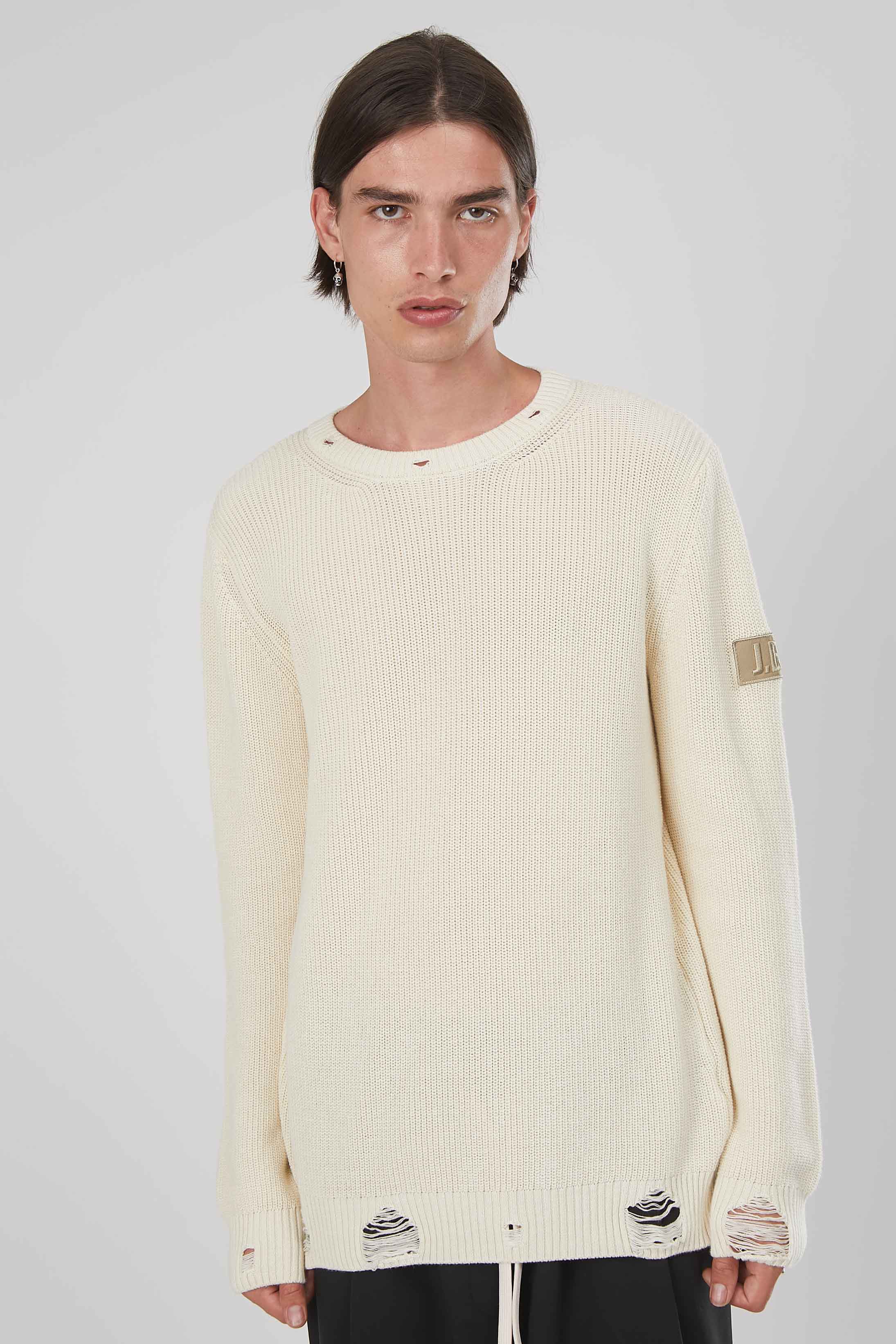 MAGLIA MEZZA COSTA INGLESE CREAM