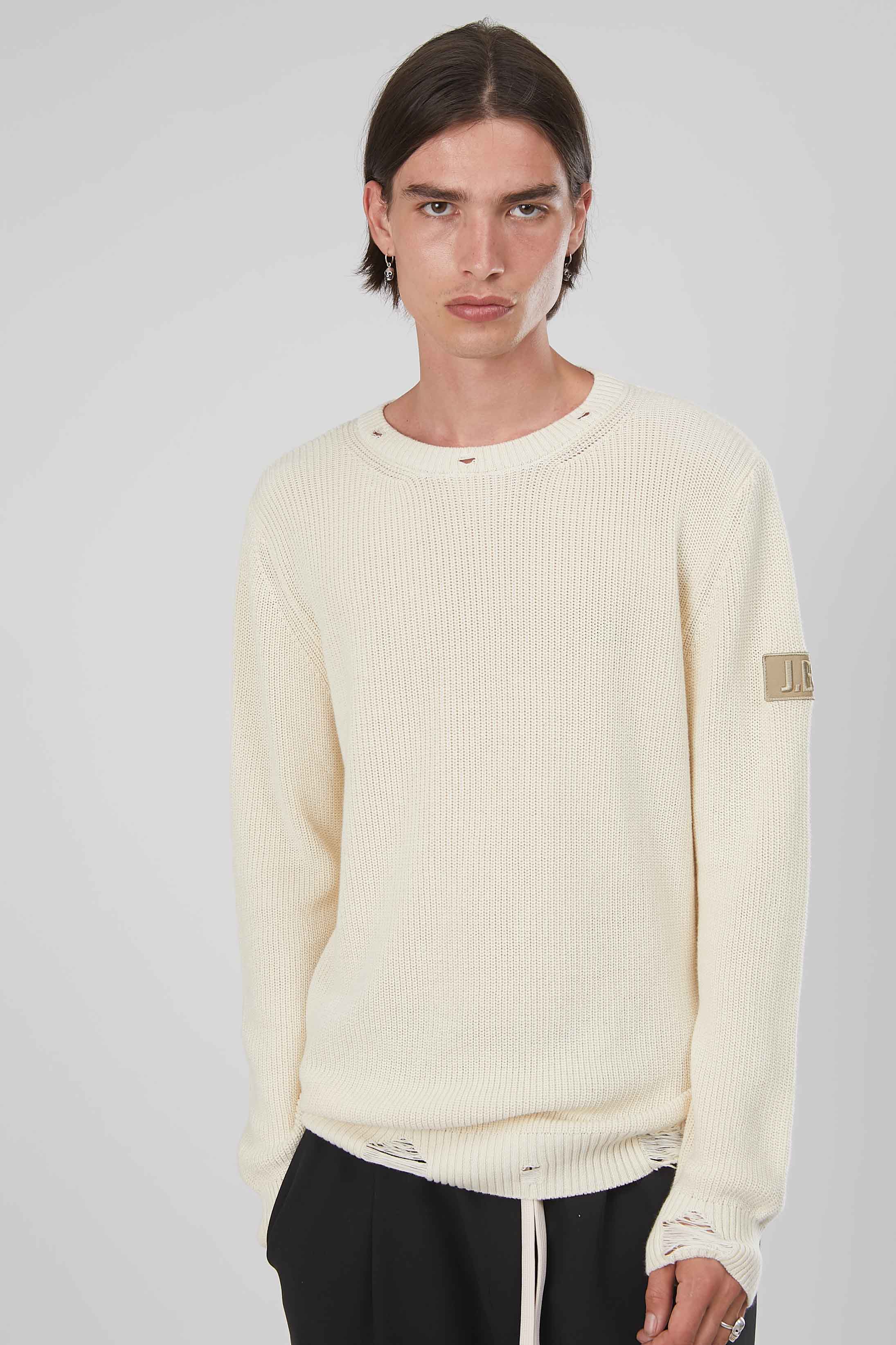 MAGLIA MEZZA COSTA INGLESE CREAM