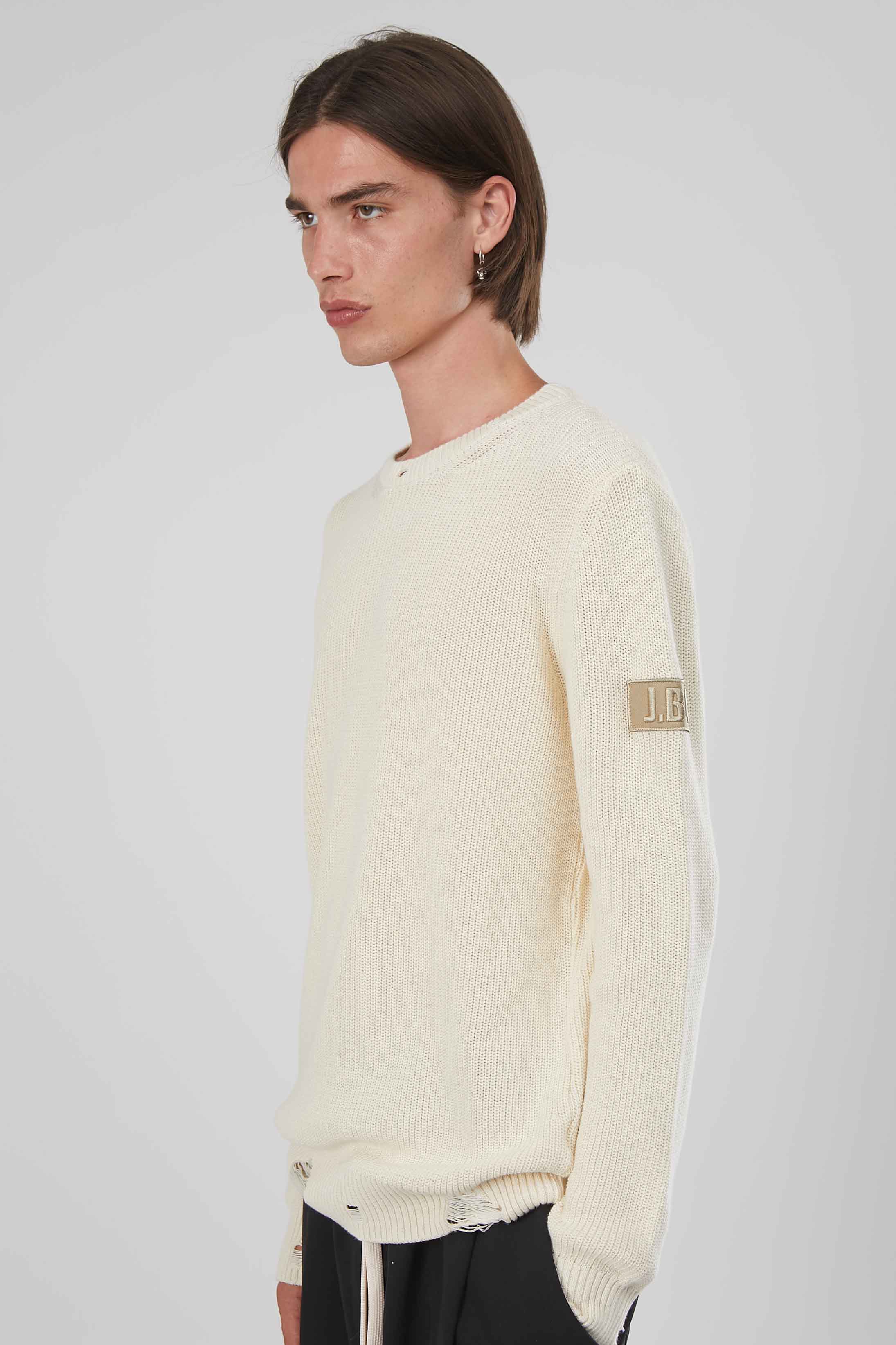 MAGLIA MEZZA COSTA INGLESE CREAM