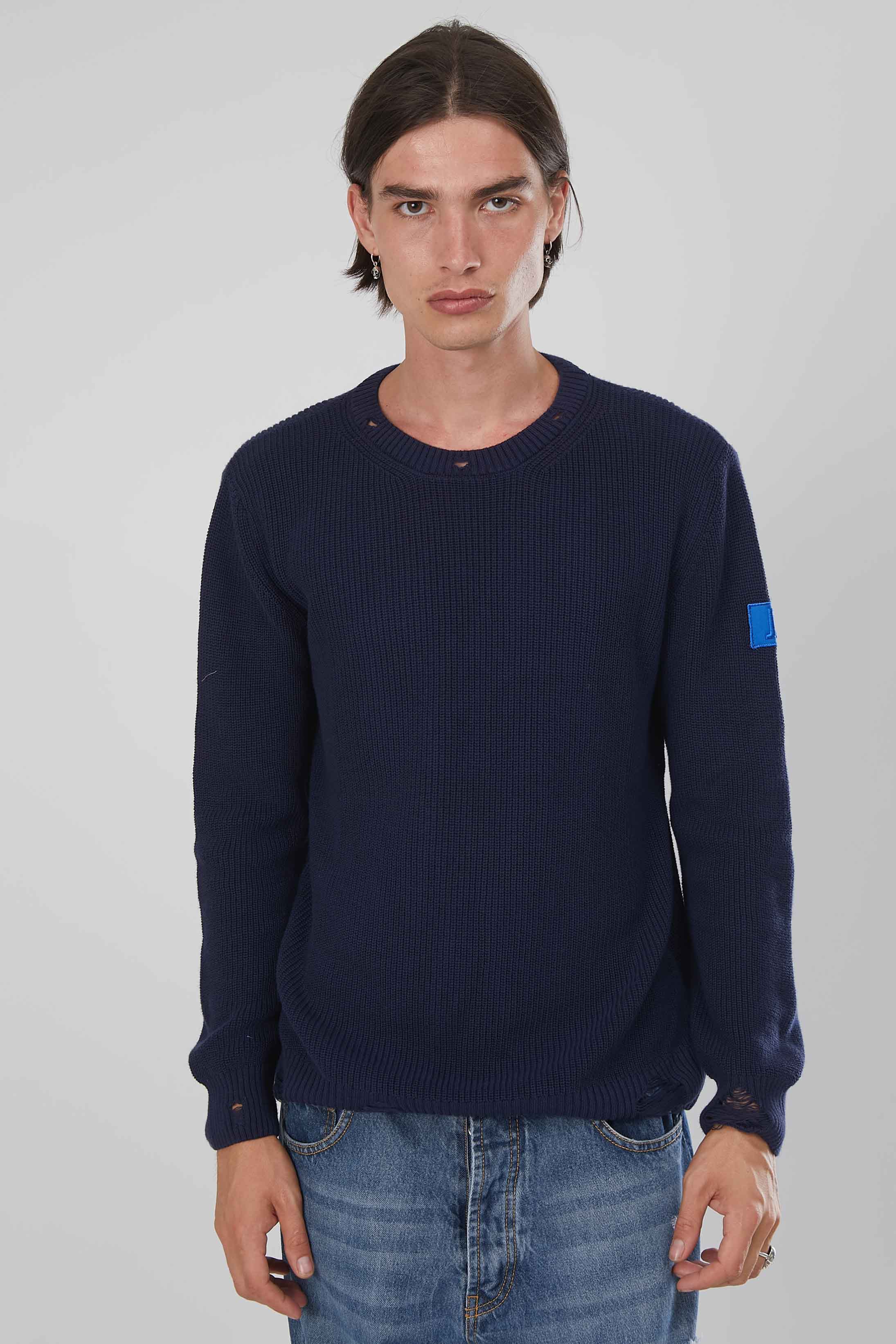 MAGLIA A MEZZA COSTA INGLESE BLUE