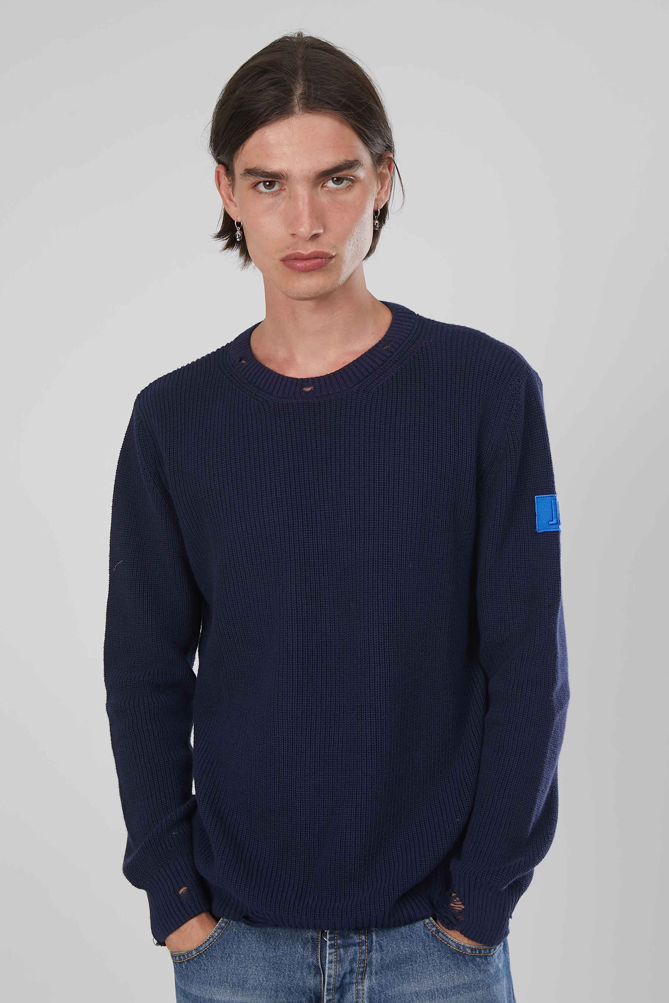 MAGLIA A MEZZA COSTA INGLESE BLUE