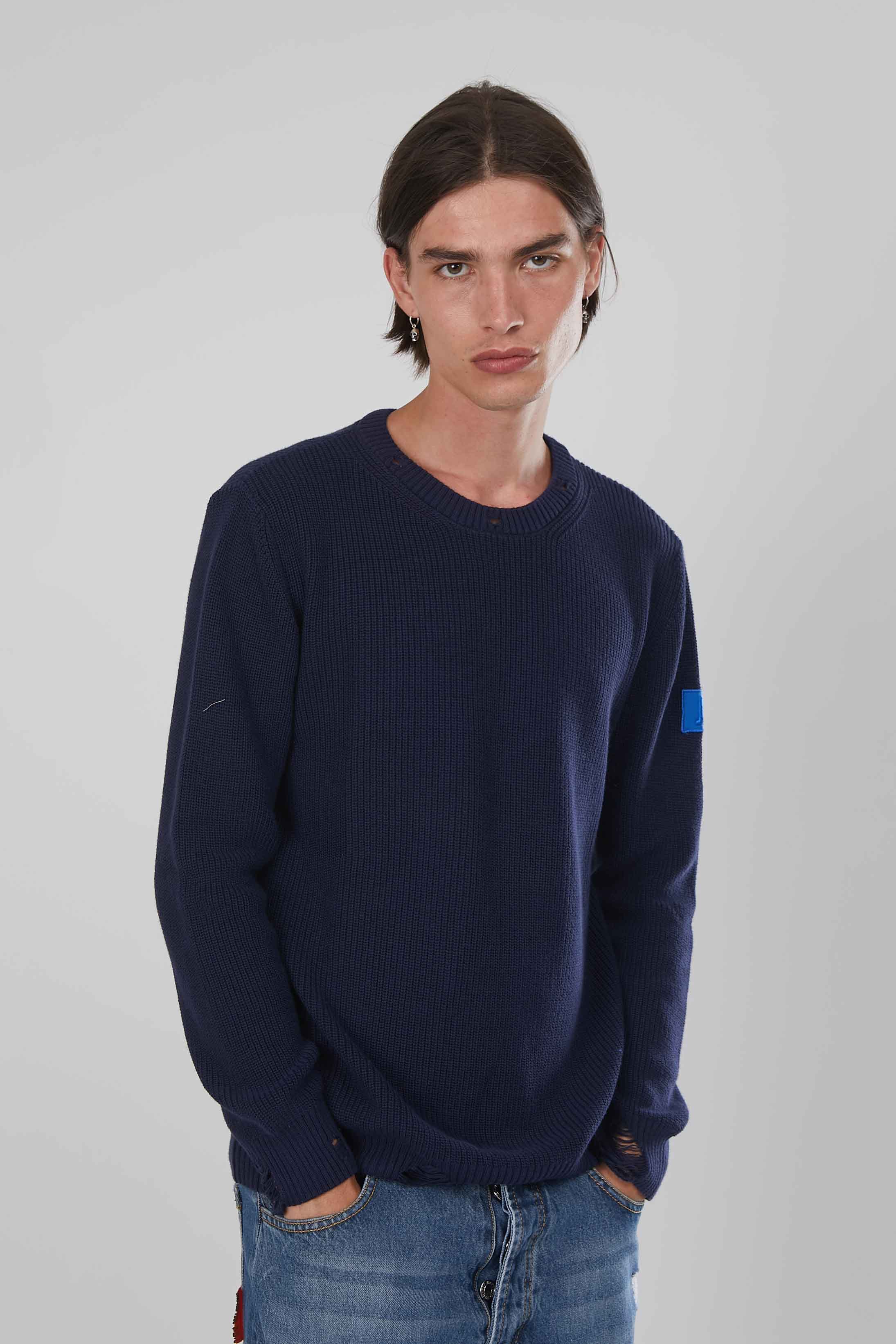 MAGLIA A MEZZA COSTA INGLESE BLUE