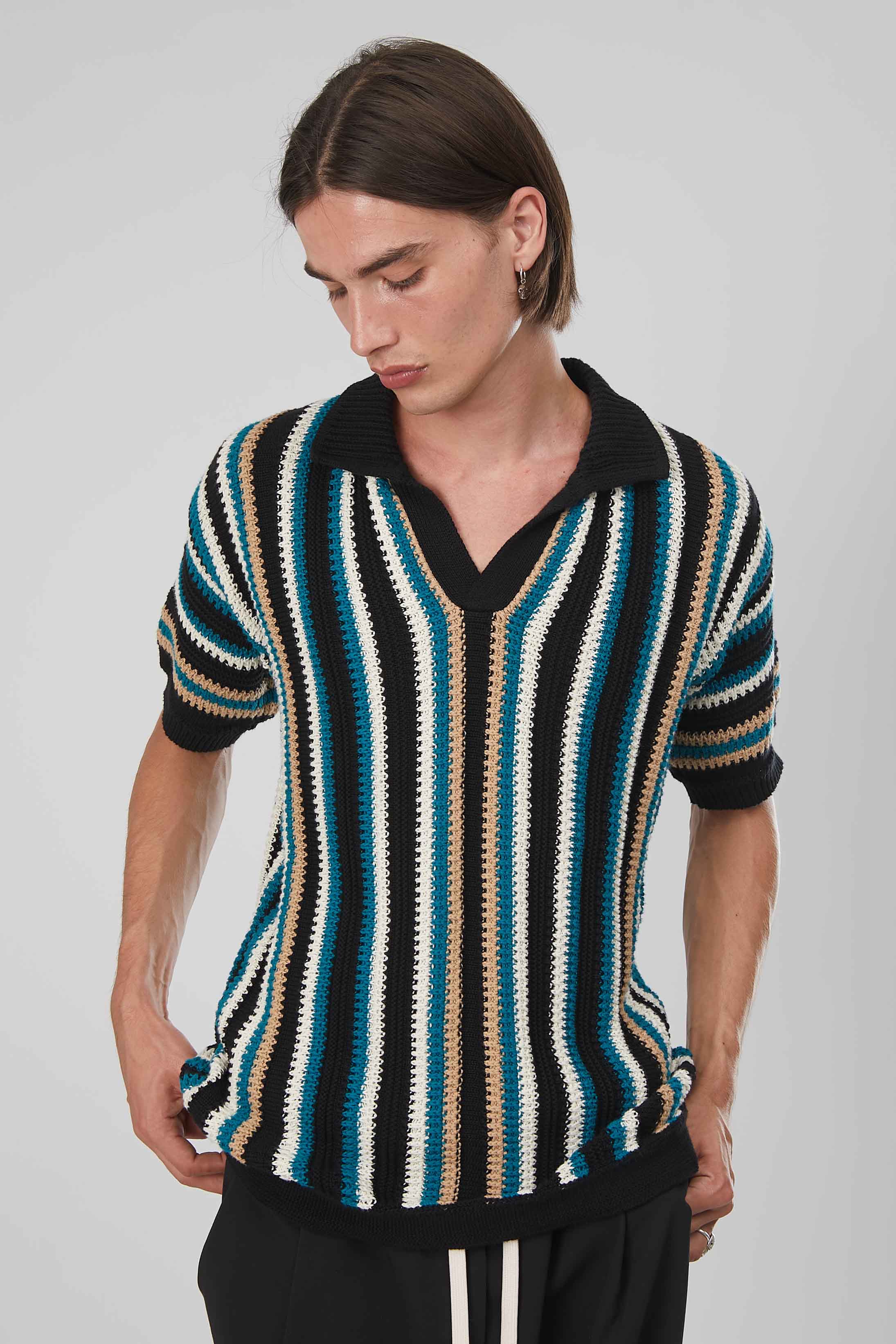 POLO IN MAGLIA A RIGHE