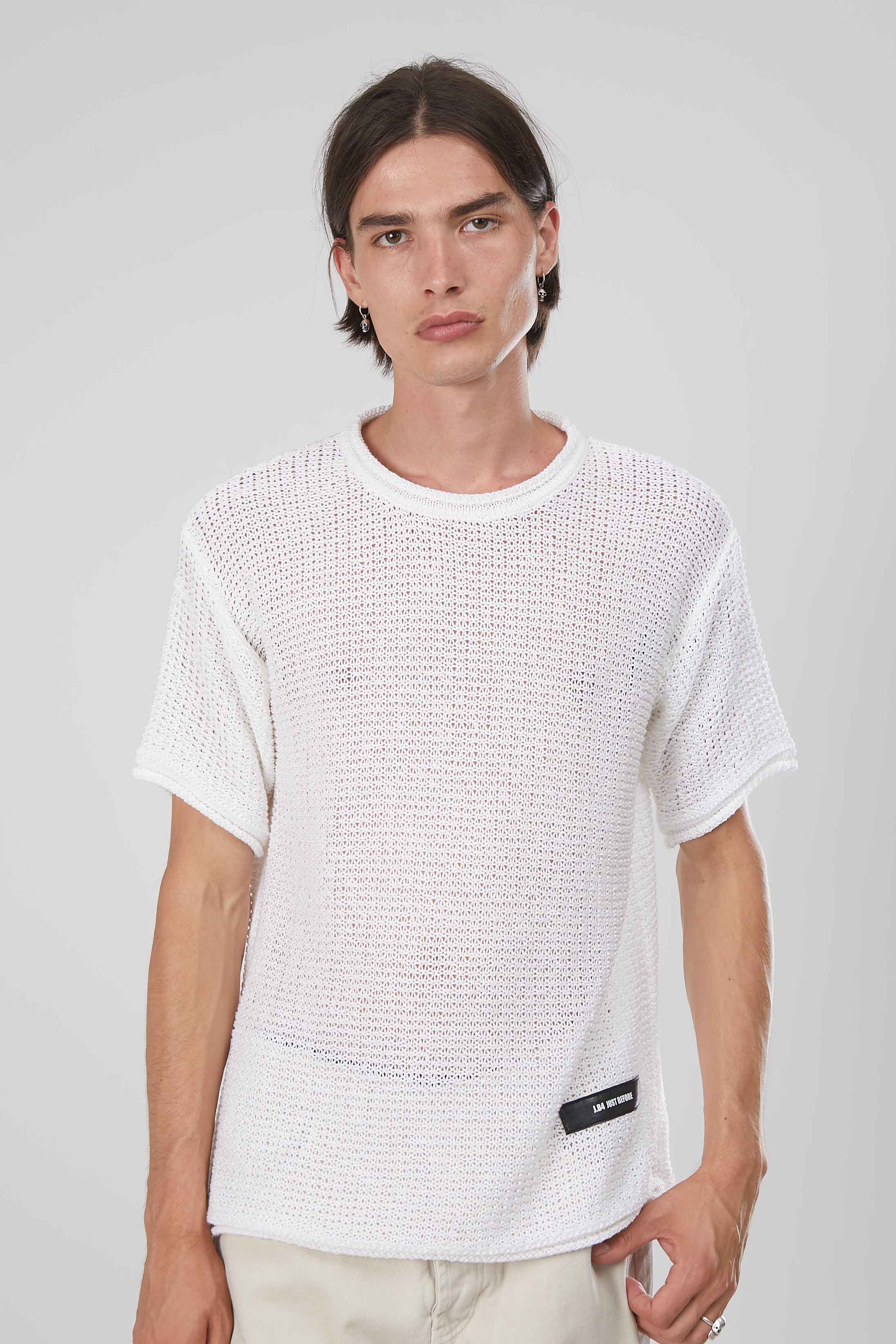 T-SHIRT A RETE WHITE