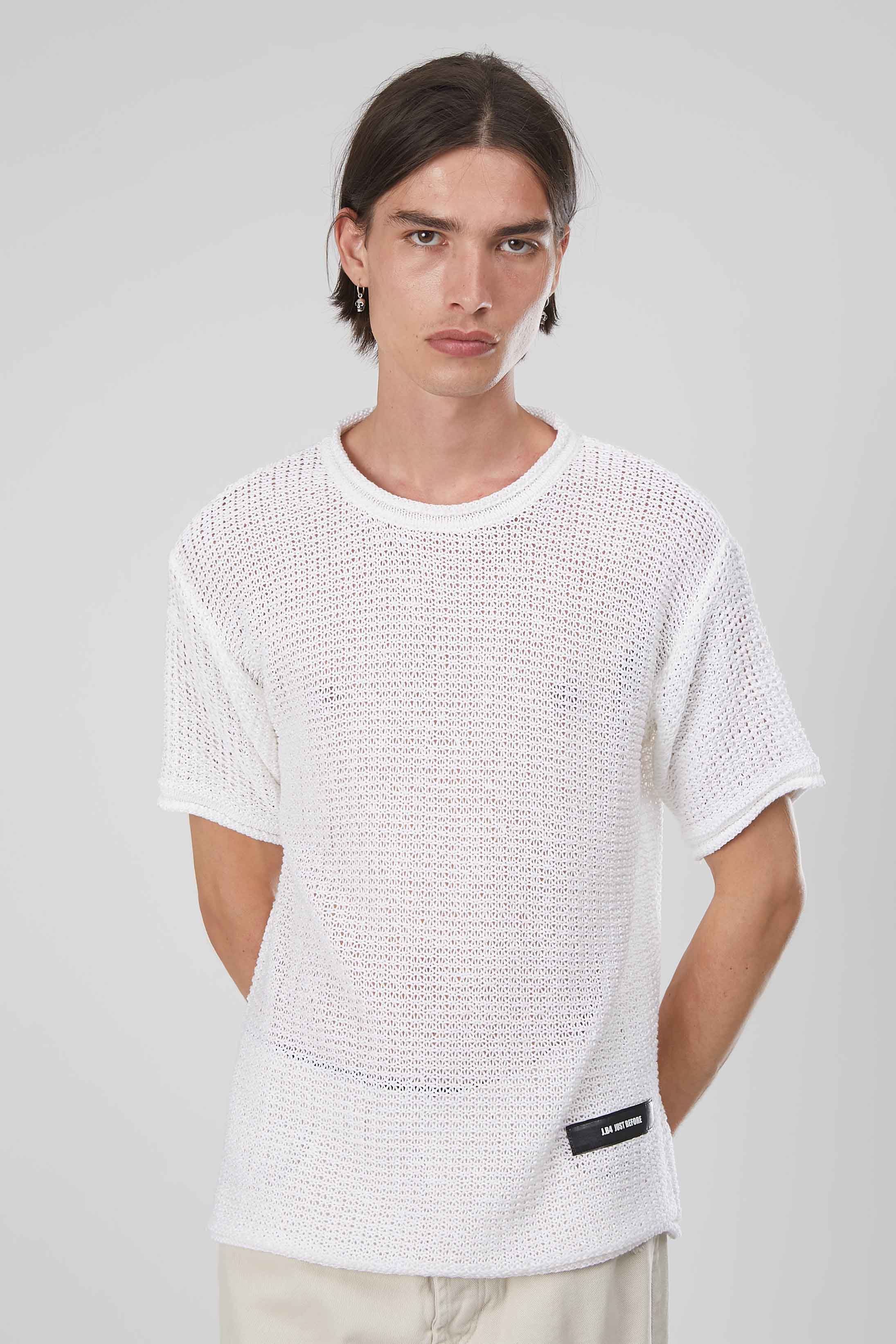 T-SHIRT A RETE WHITE
