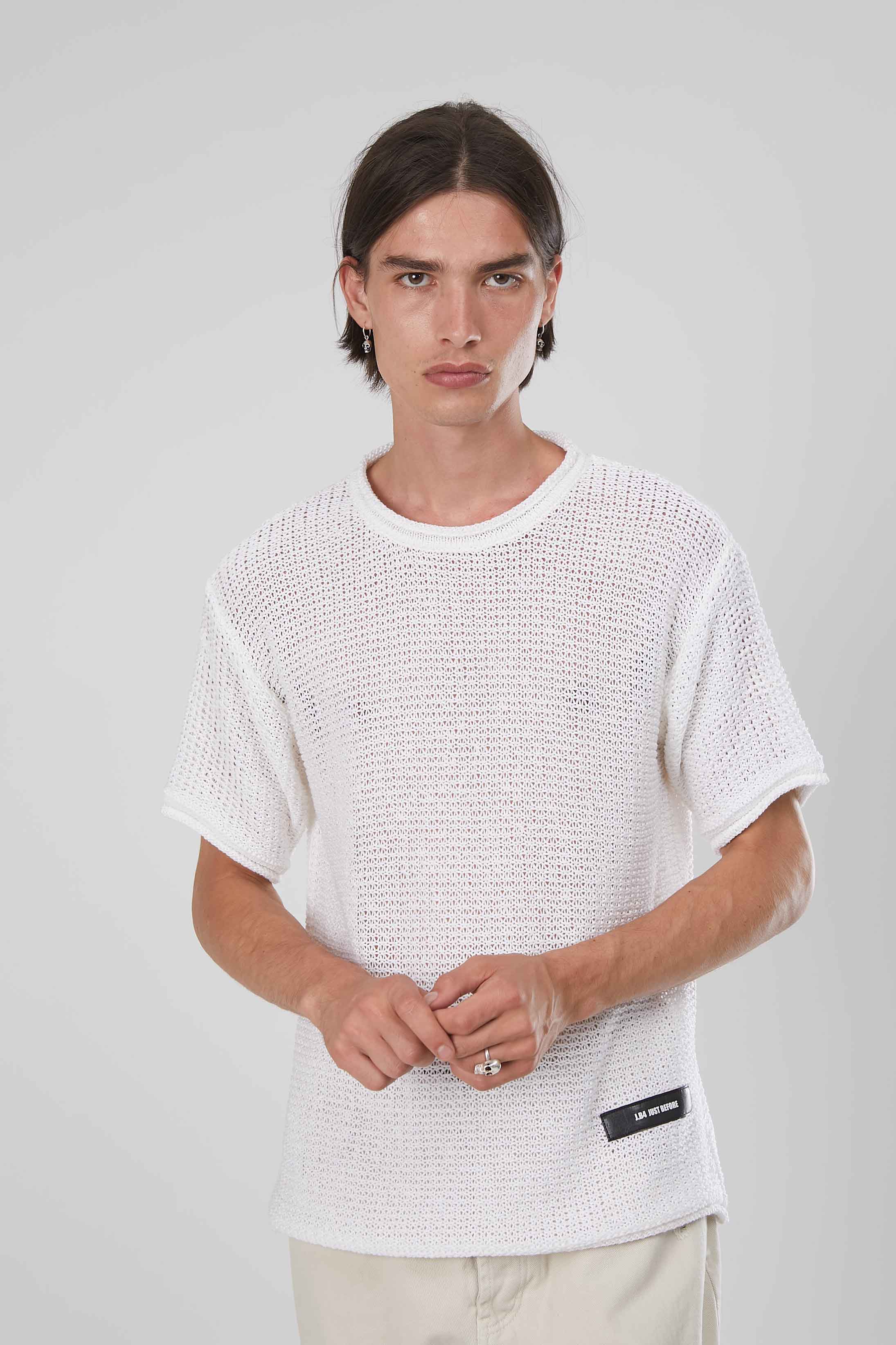 T-SHIRT A RETE WHITE