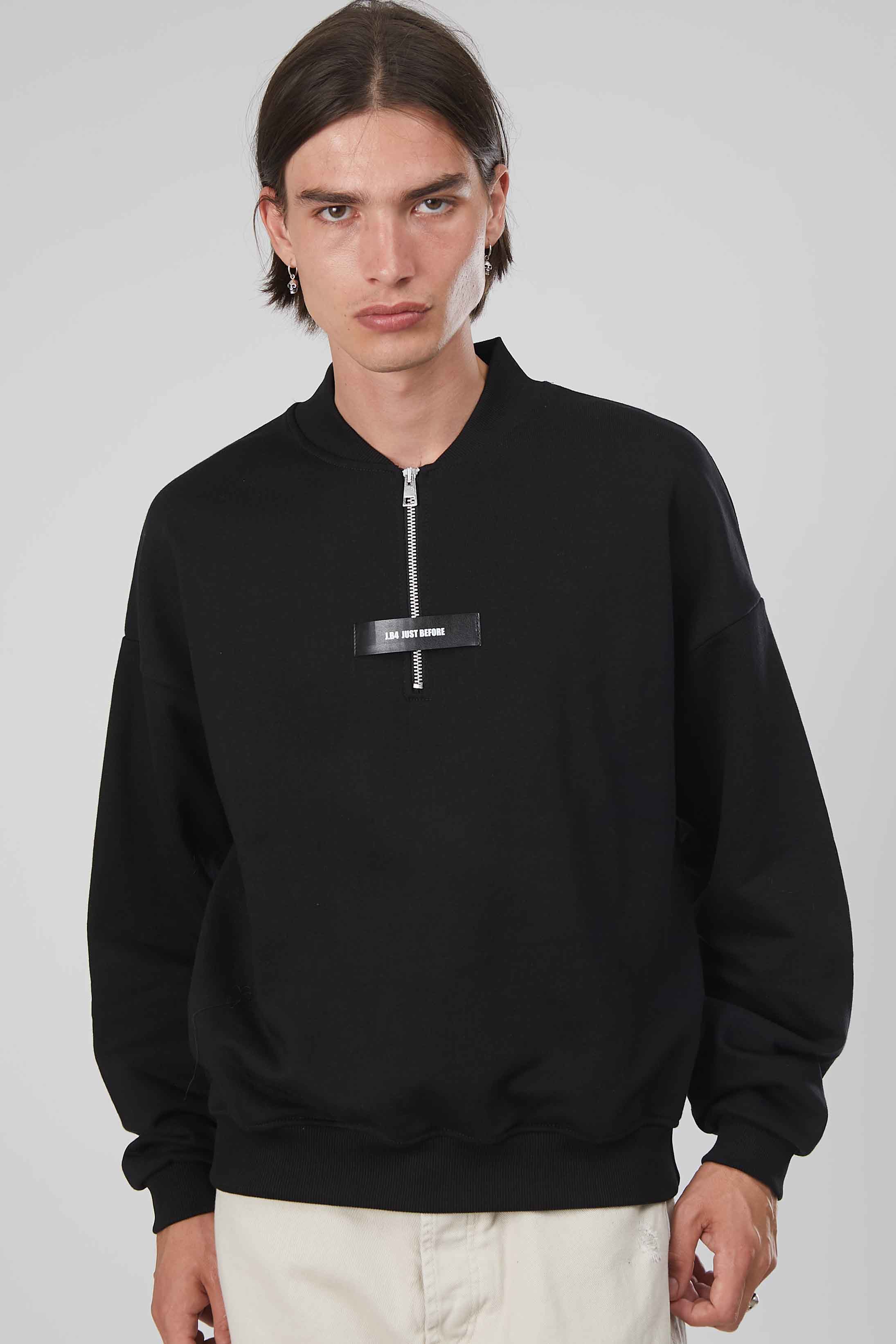 FELPA ZIP CORTA ETICHETTA BLACK