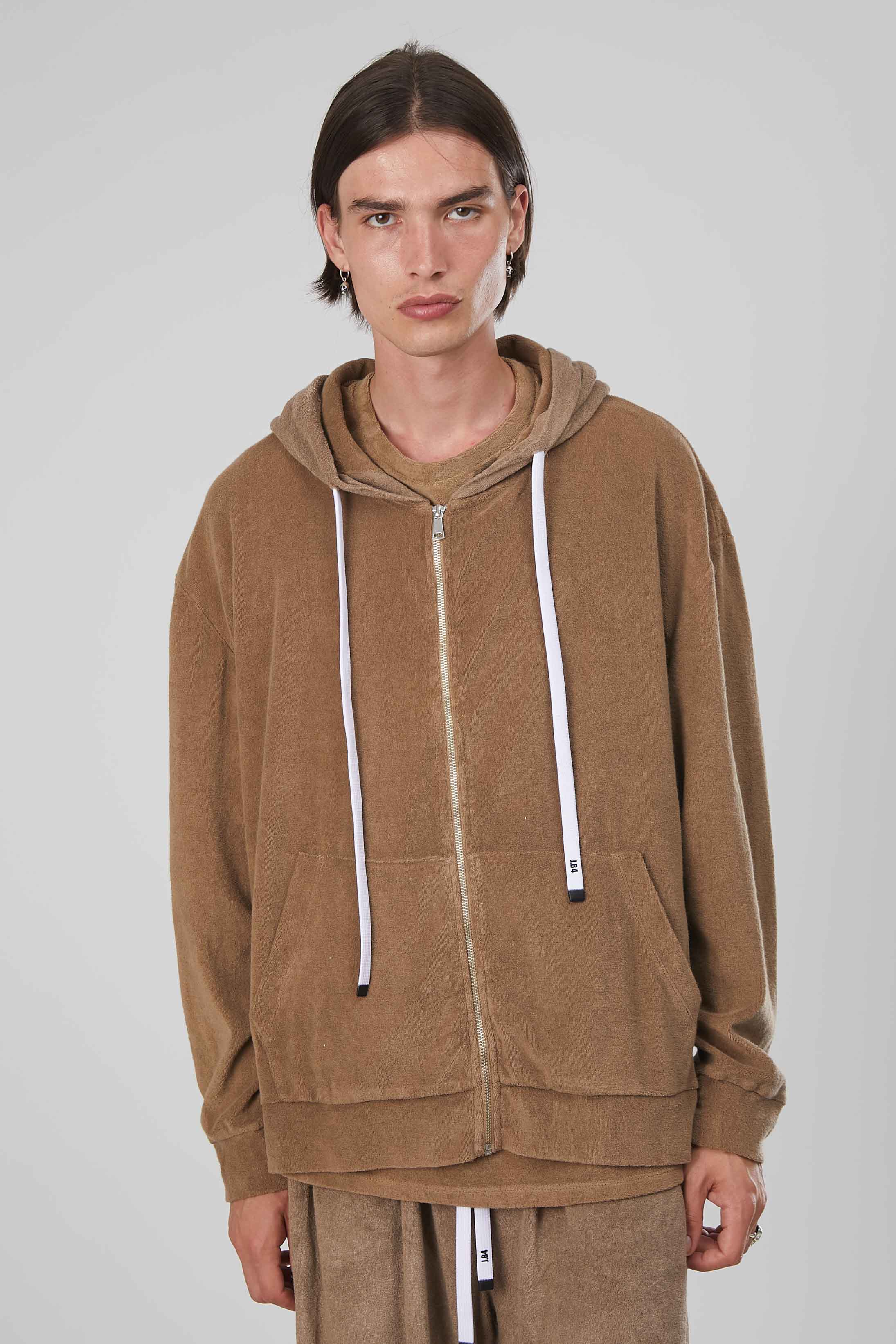 FELPA SPUGNA ZIP BROWN