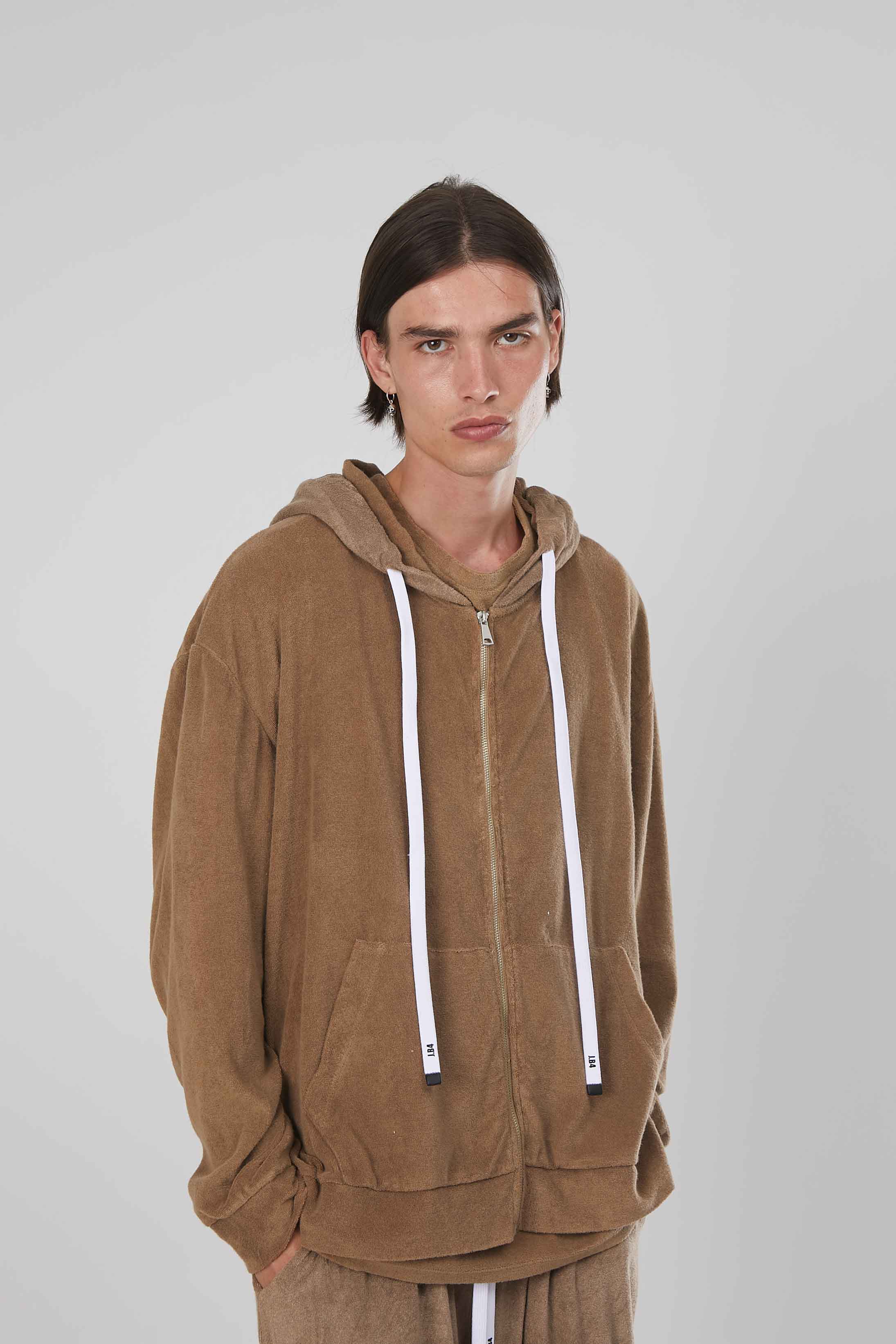 FELPA SPUGNA ZIP BROWN