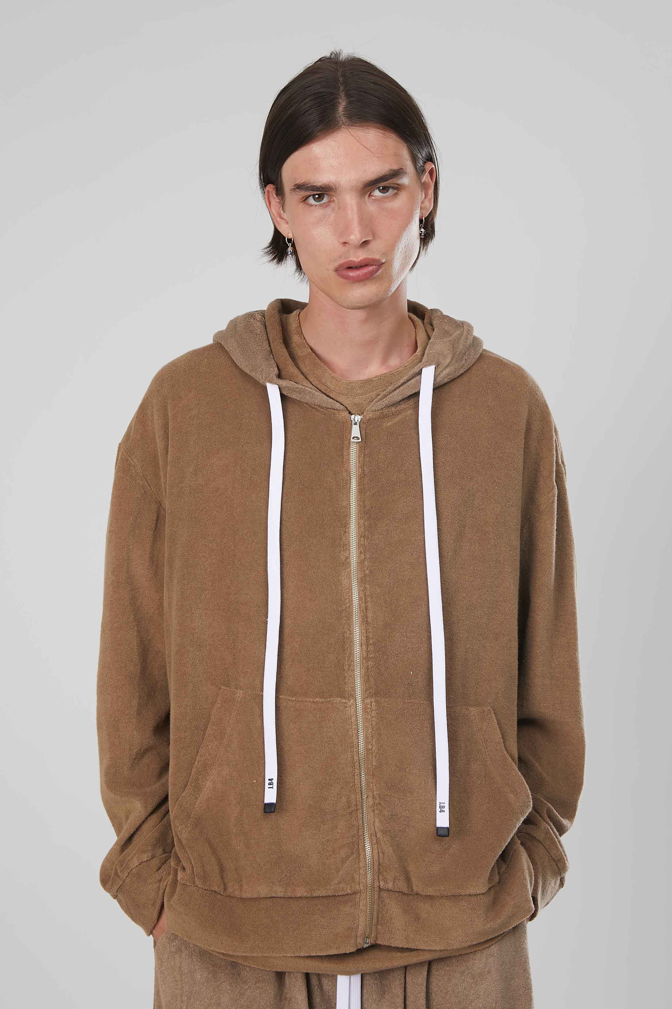 FELPA SPUGNA ZIP BROWN