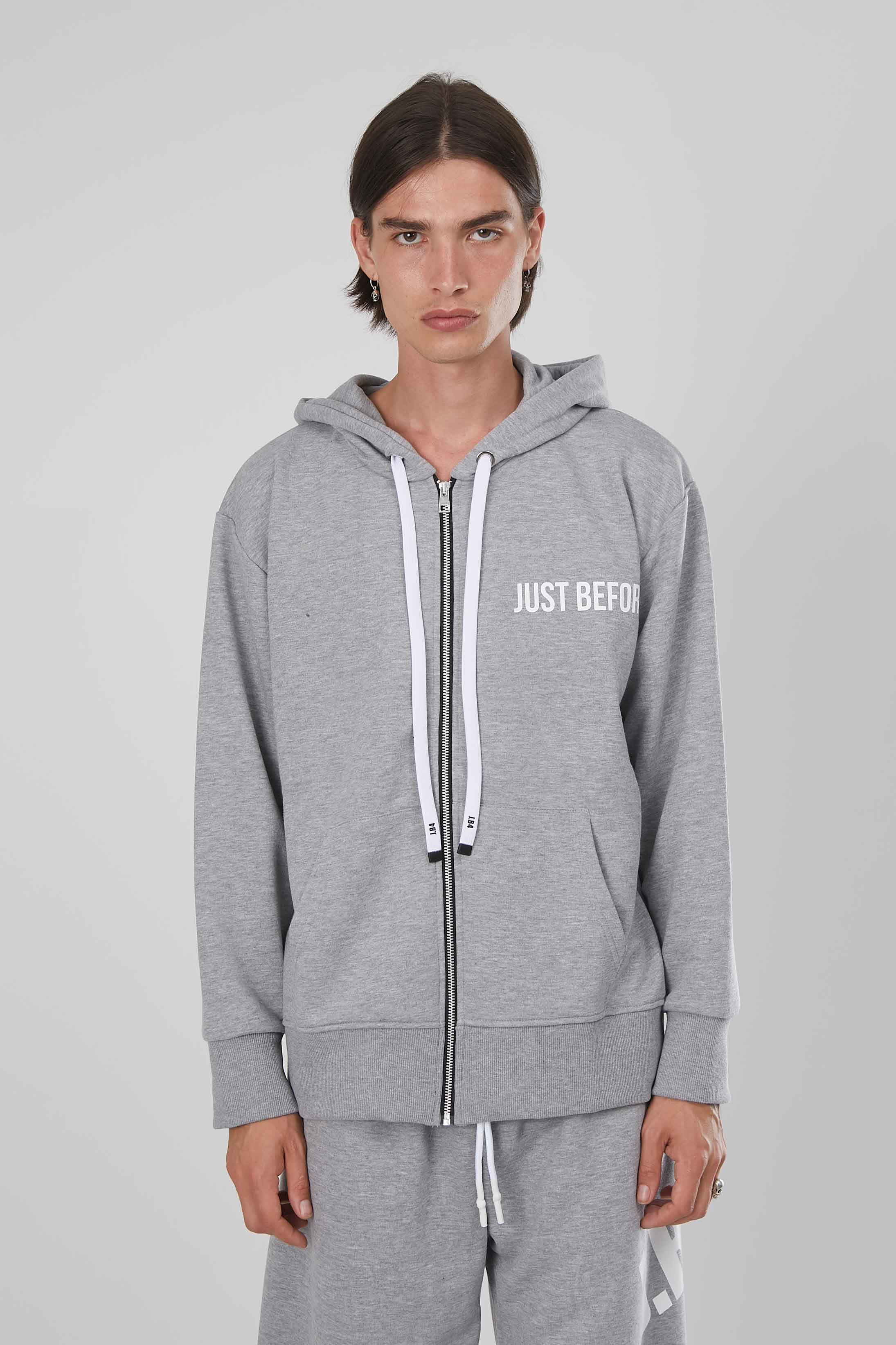 FELPA ZIP BASIC GREY