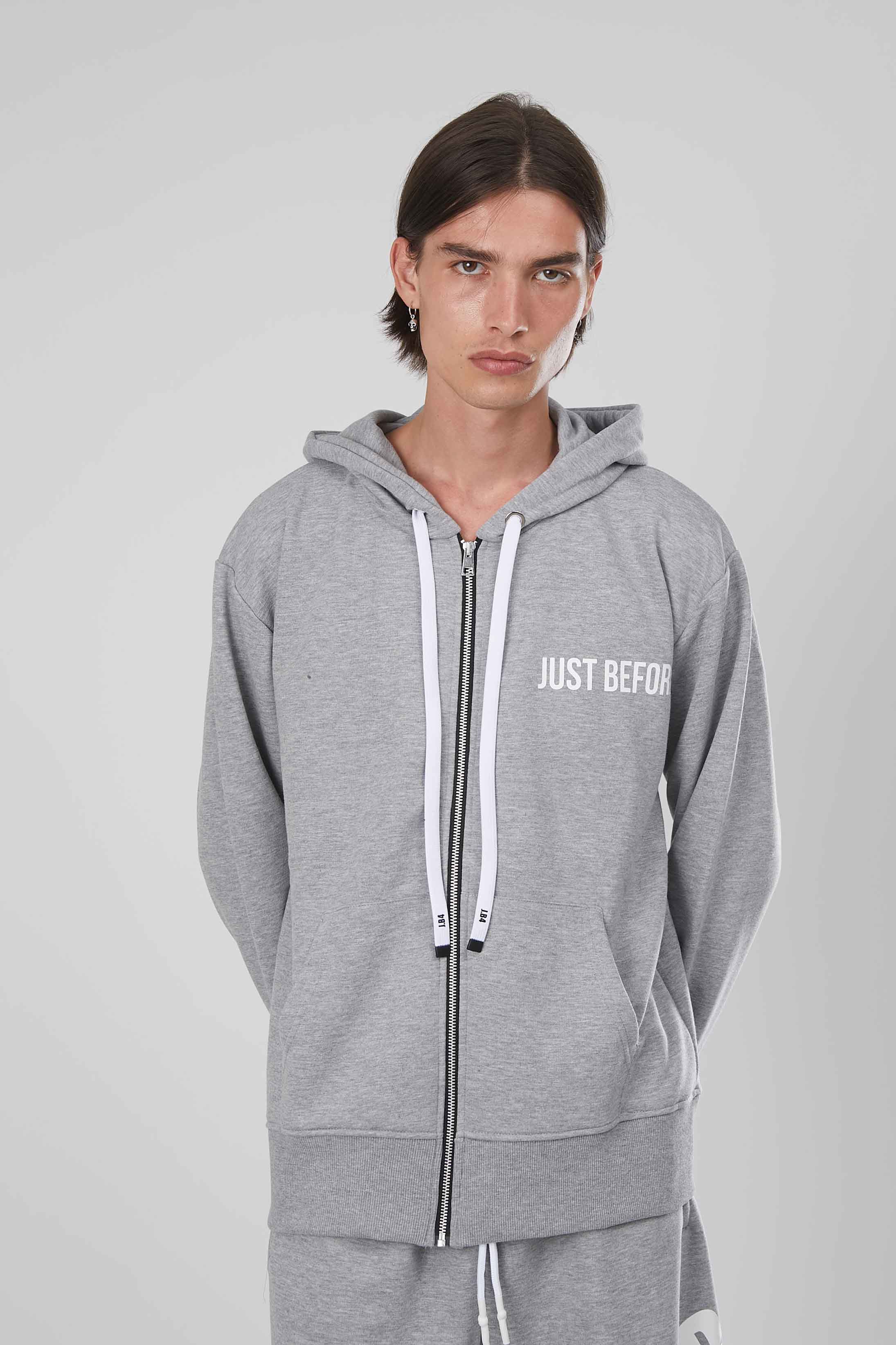 FELPA ZIP BASIC GREY