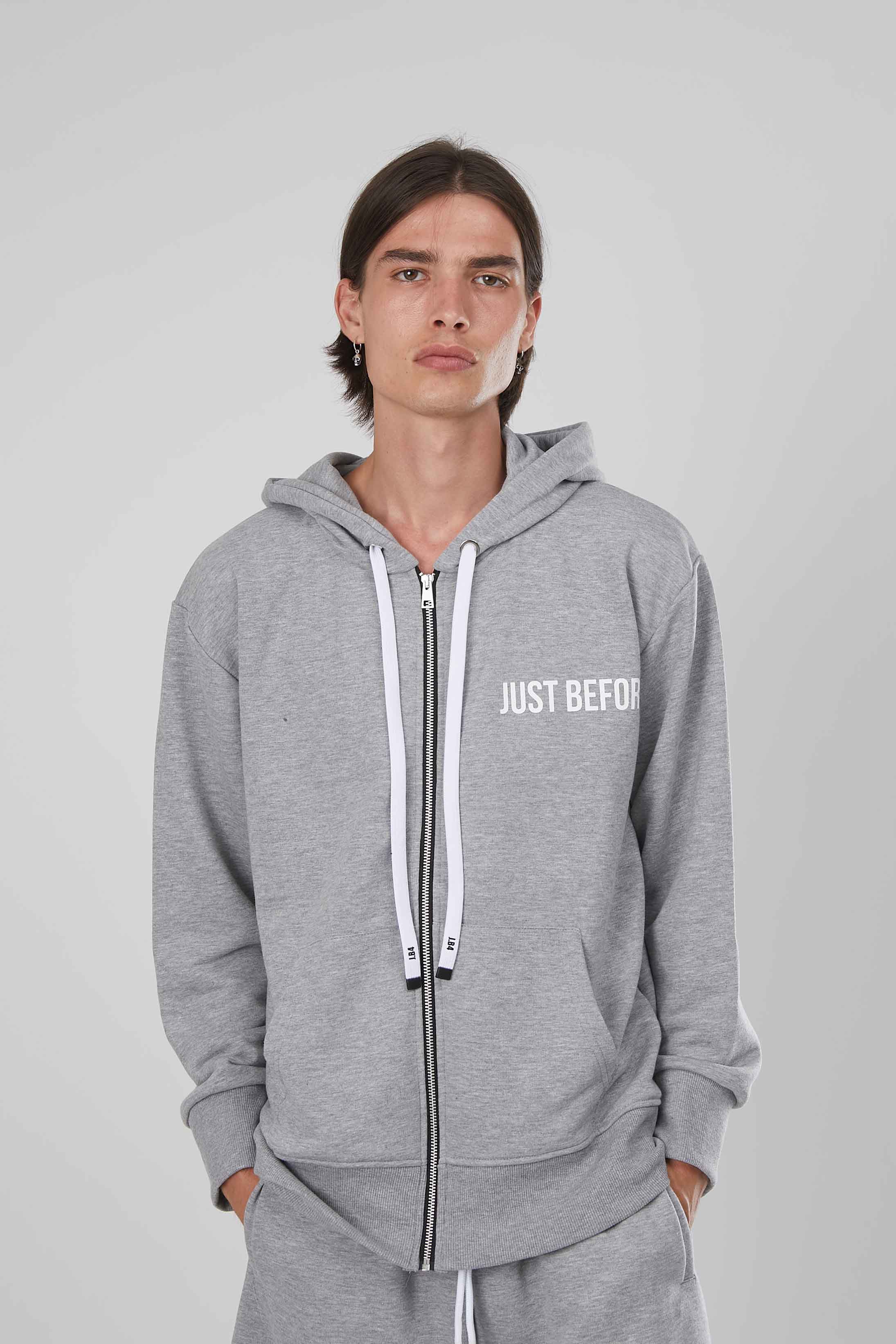 FELPA ZIP BASIC GREY