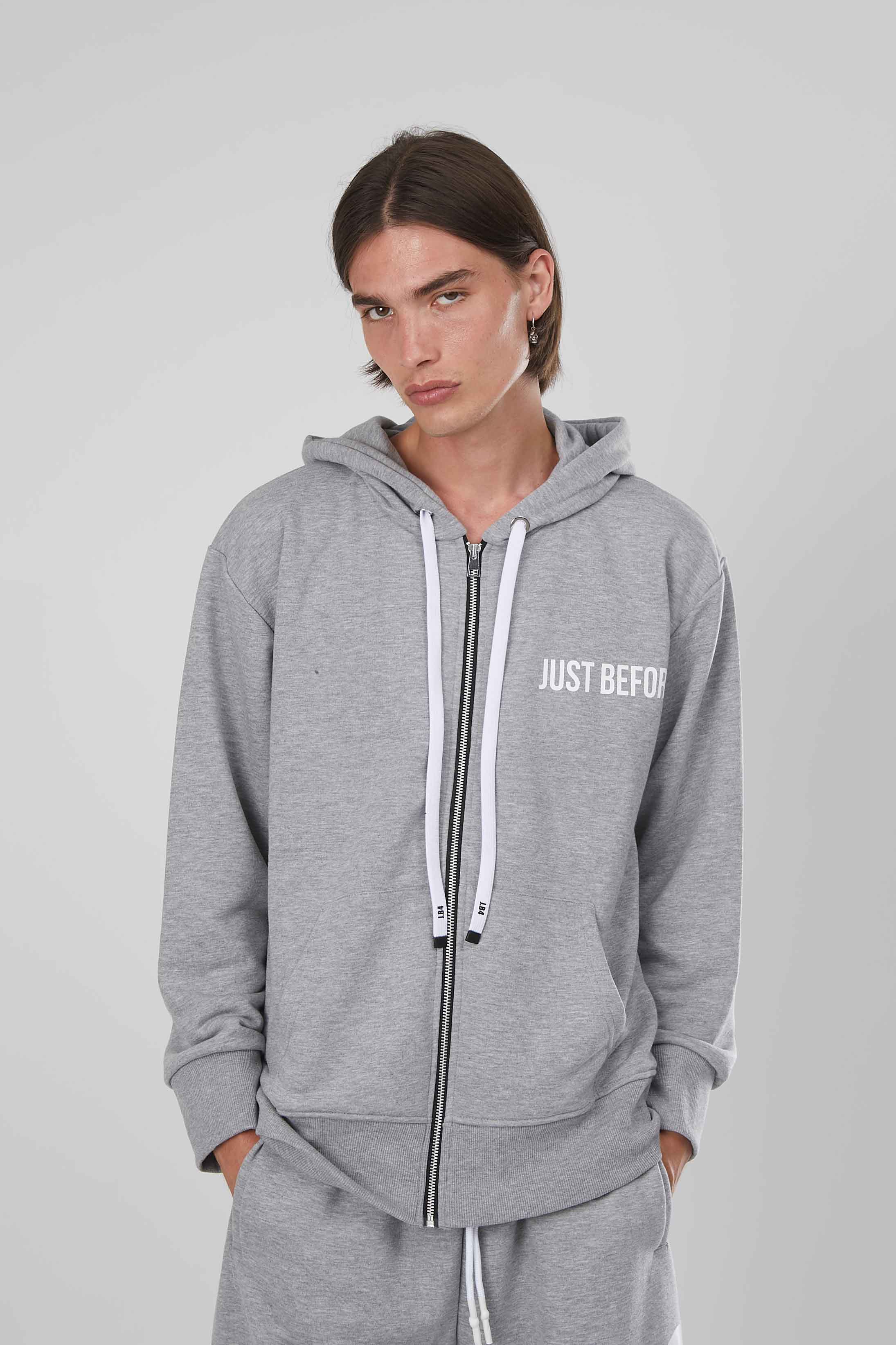 FELPA ZIP BASIC GREY