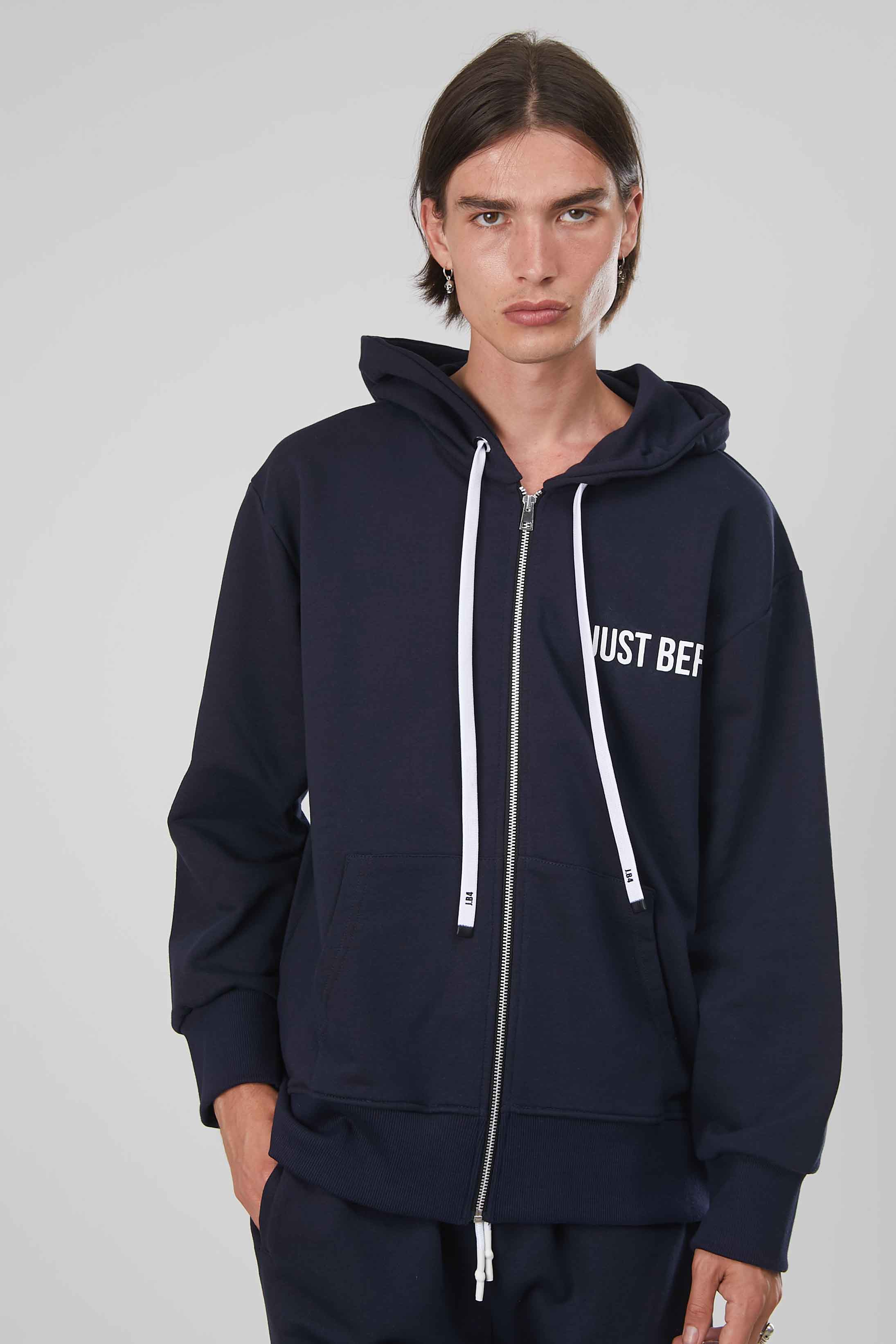 FELPA ZIP BASIC NAVY