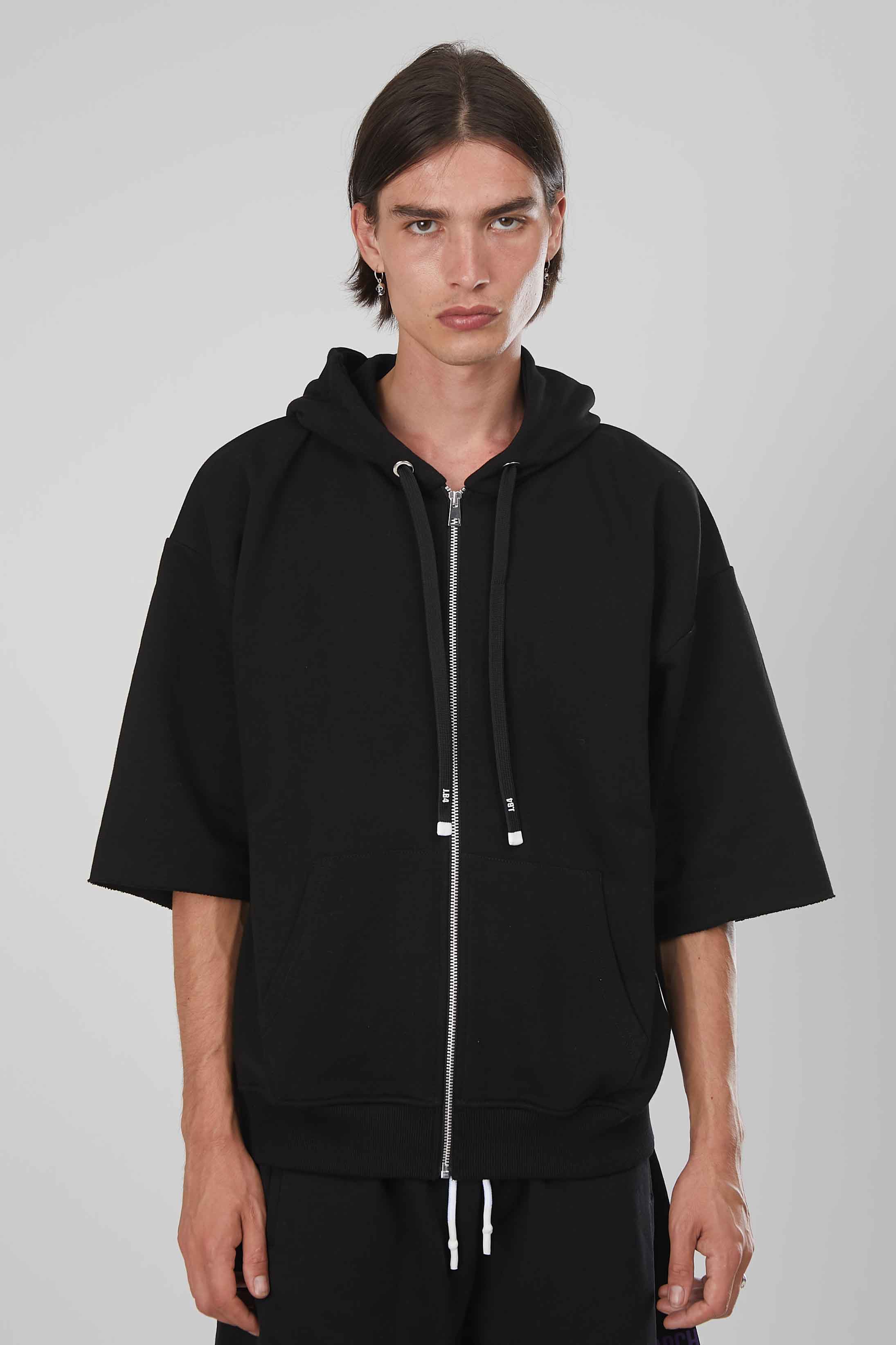 FELPA A MEZZE MANICHE BLACK