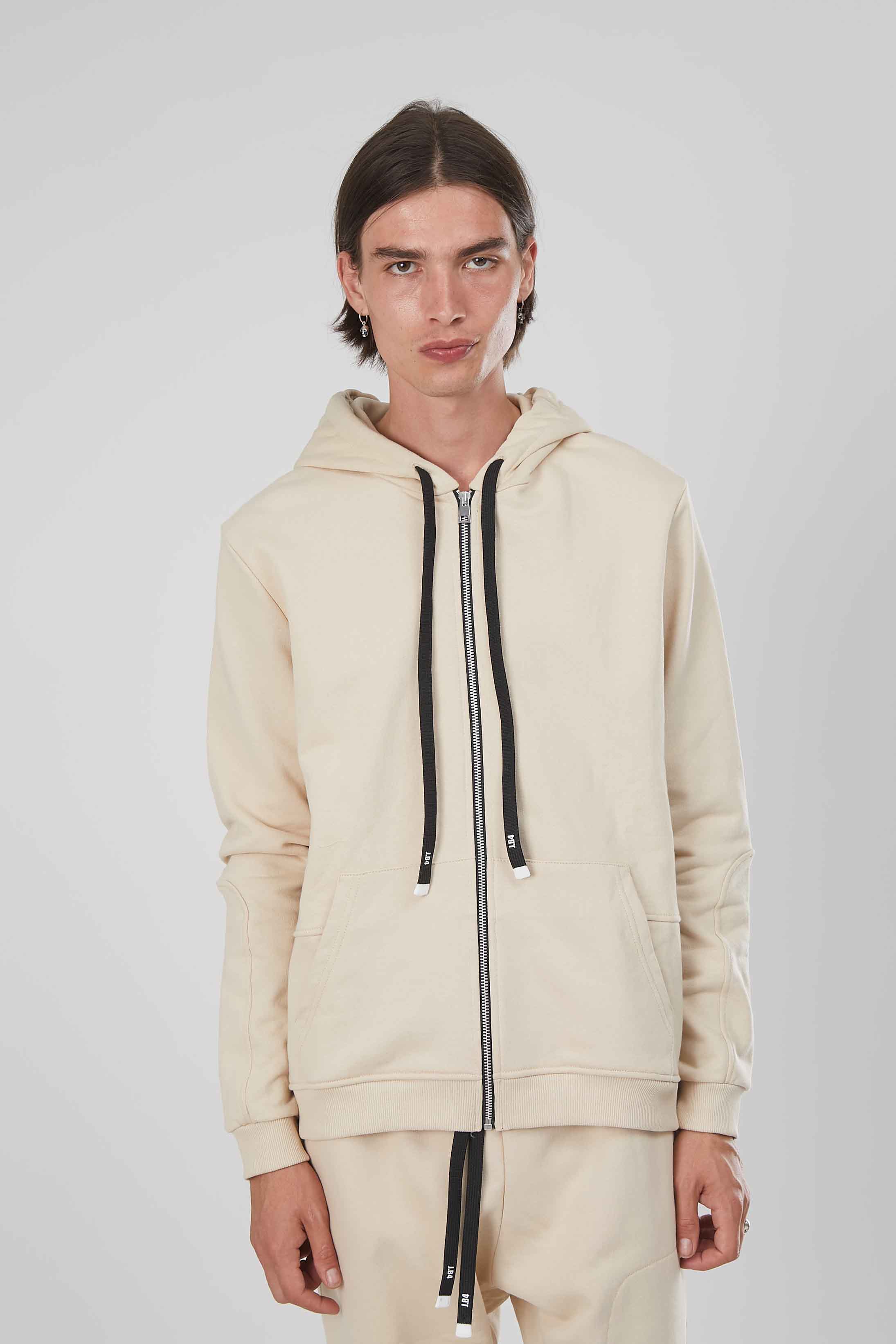 FELPA ZIP LATERALE BEIGE