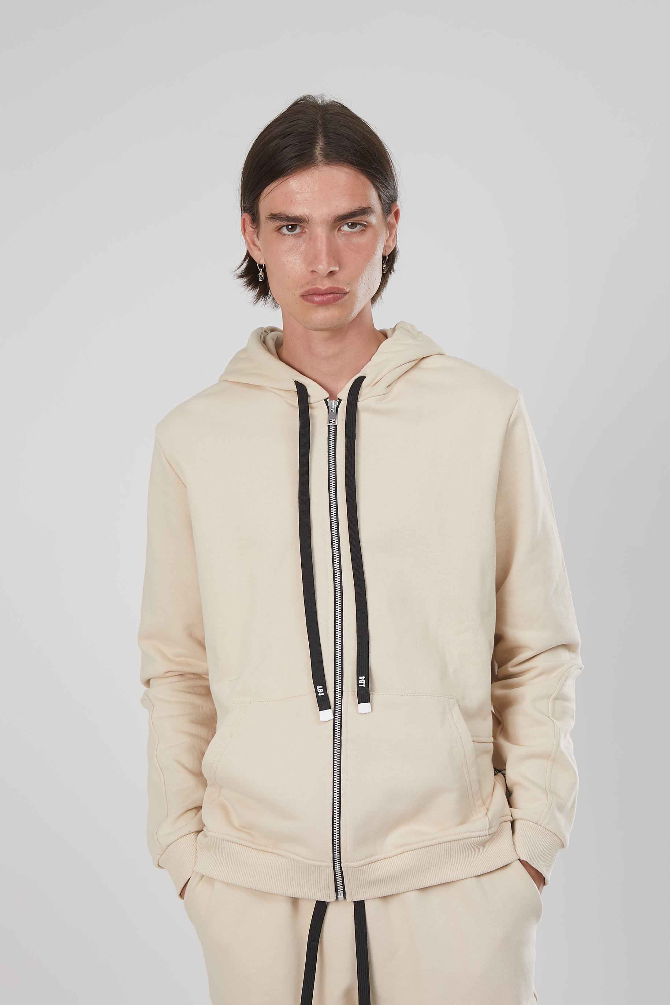 FELPA ZIP LATERALE BEIGE