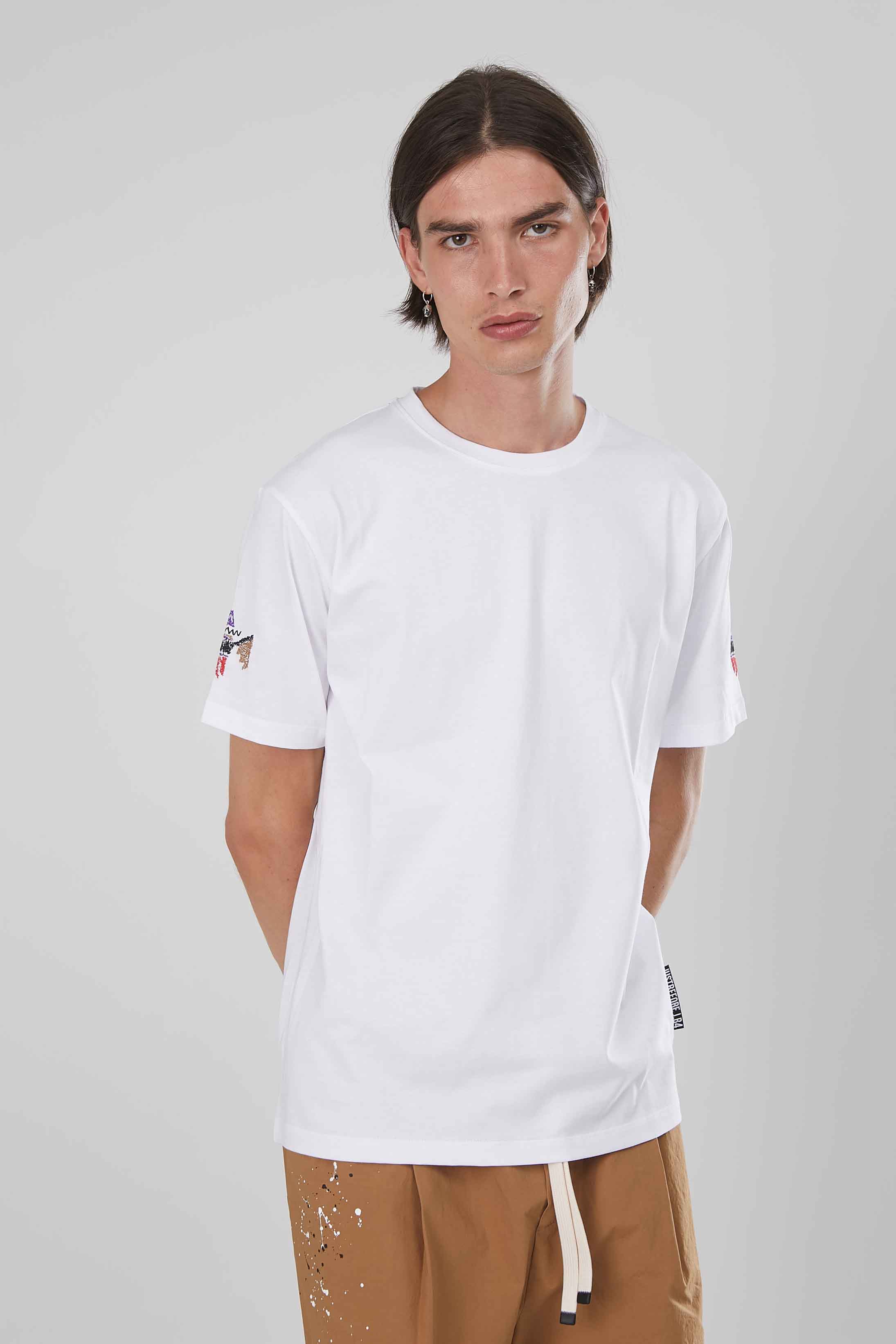 T-SHIRT AQUILA RICAMATA WHITE