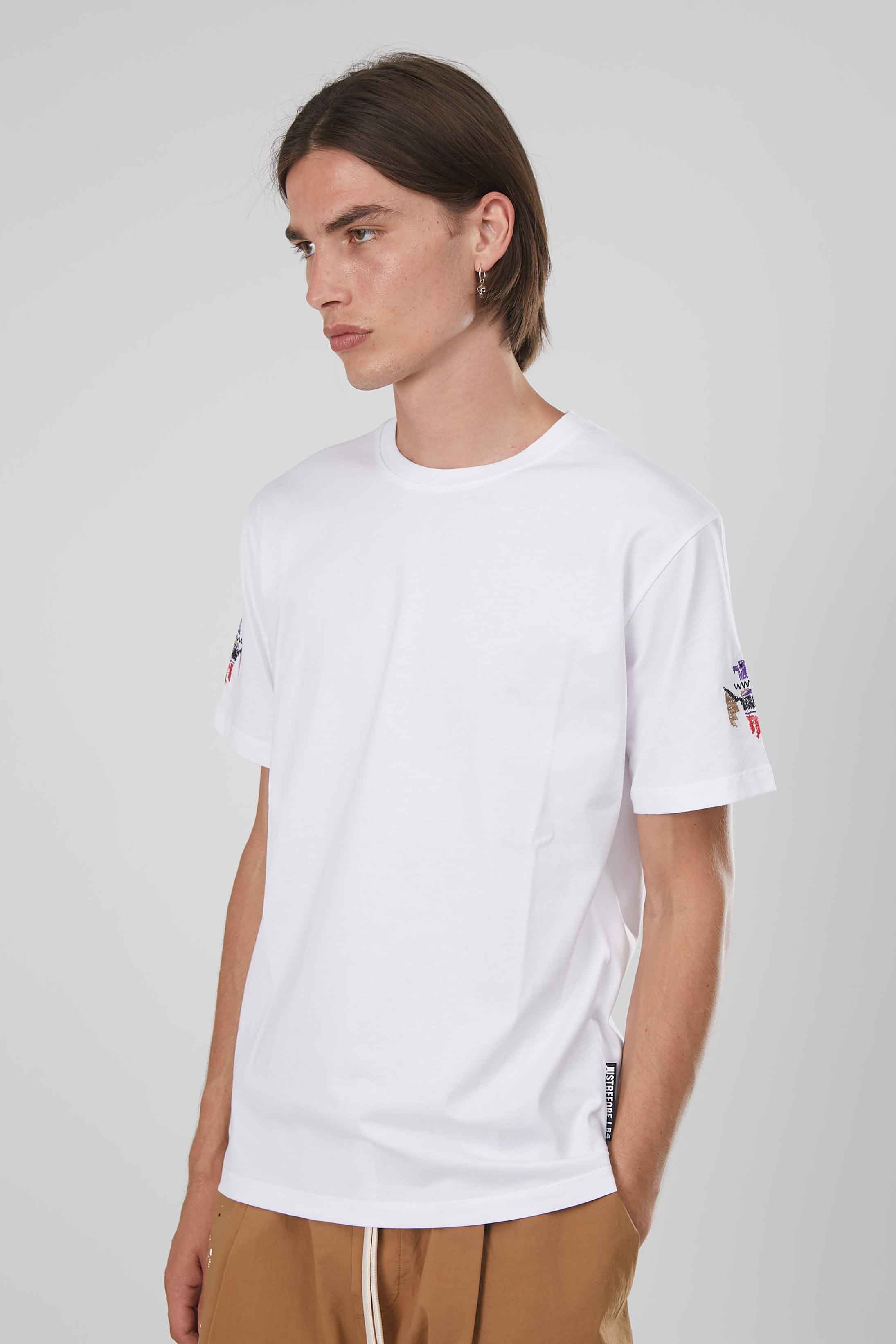 T-SHIRT AQUILA RICAMATA WHITE