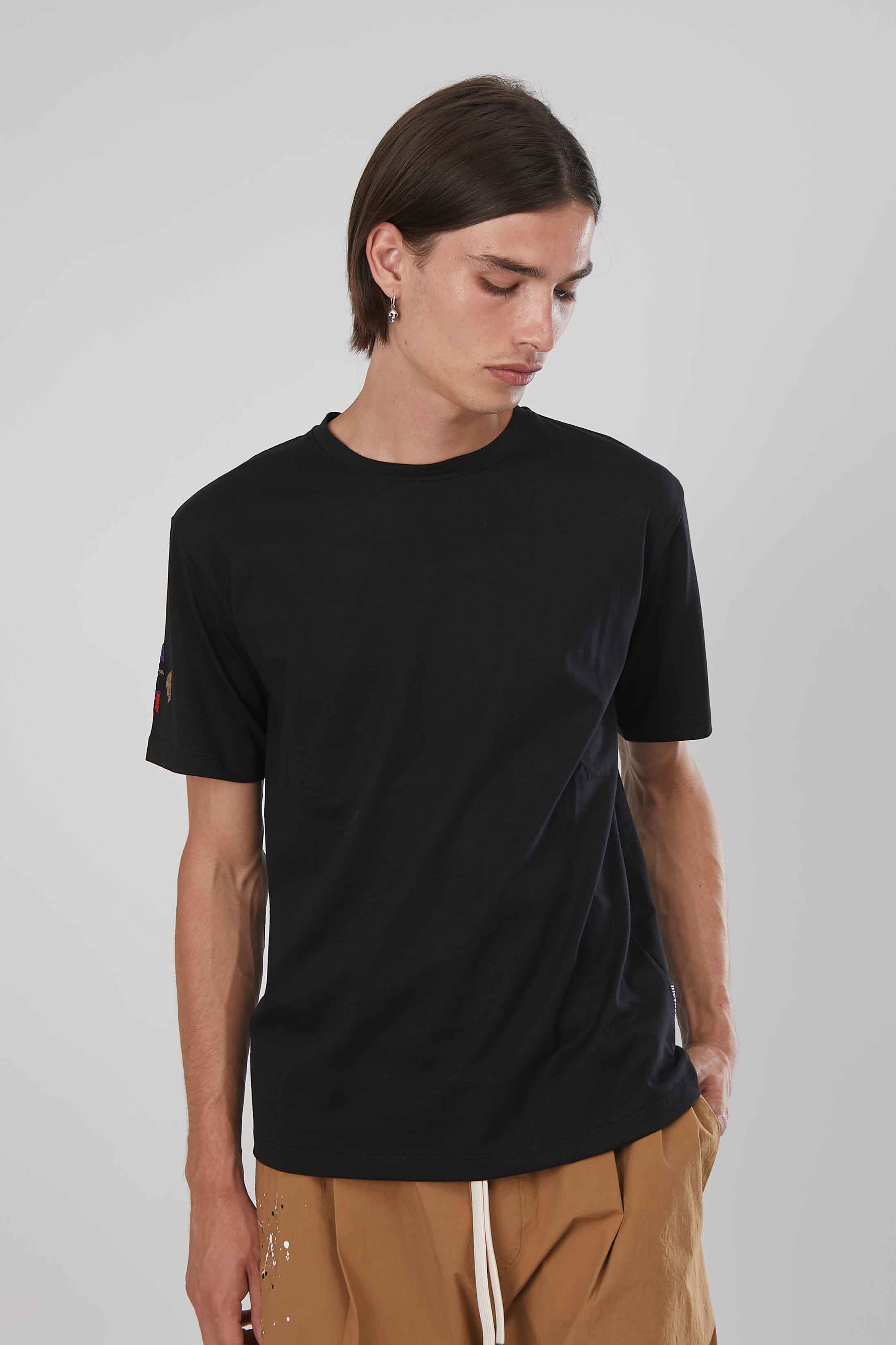 T-SHIRT AQUILA RICAMATA BLACK