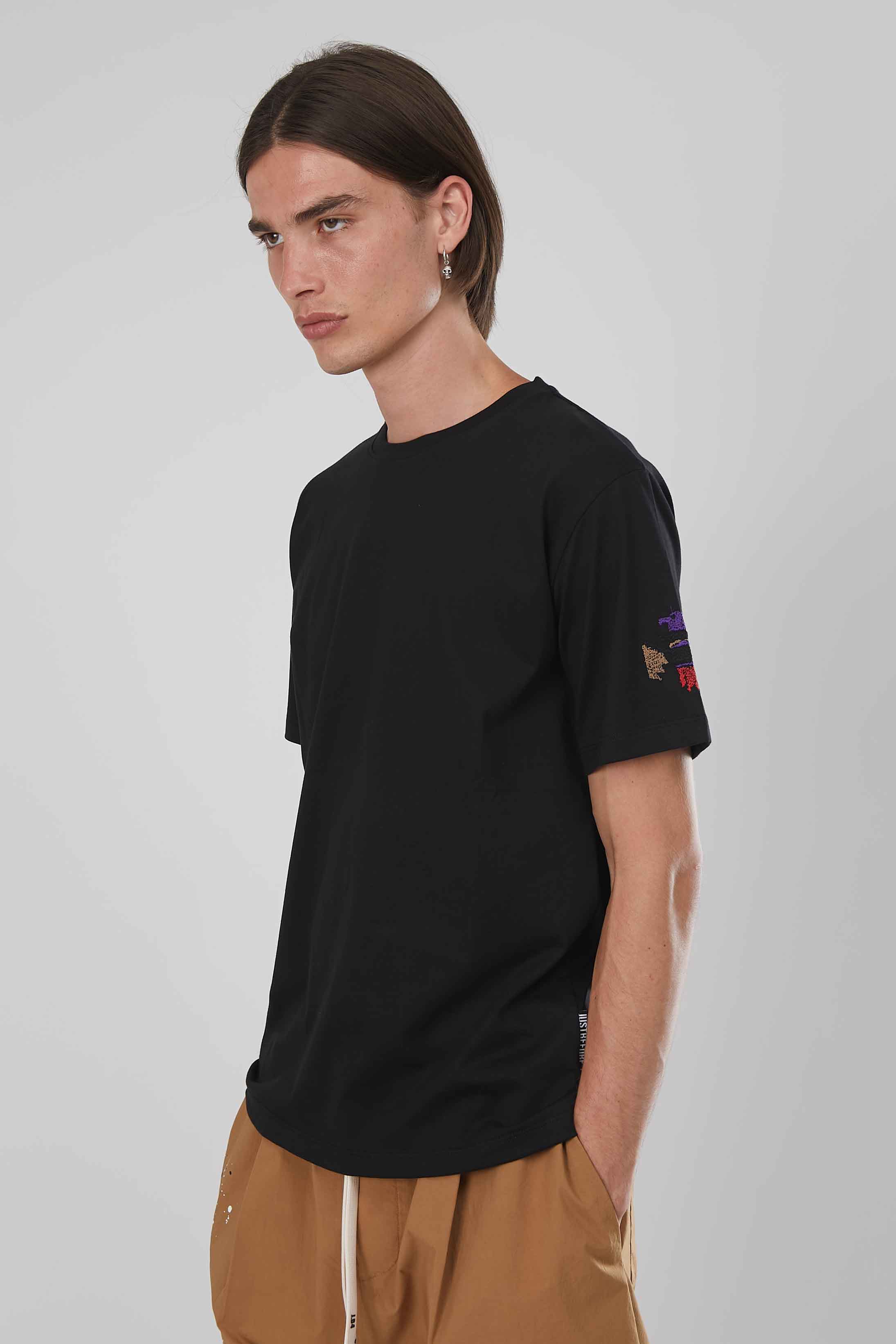 T-SHIRT AQUILA RICAMATA BLACK