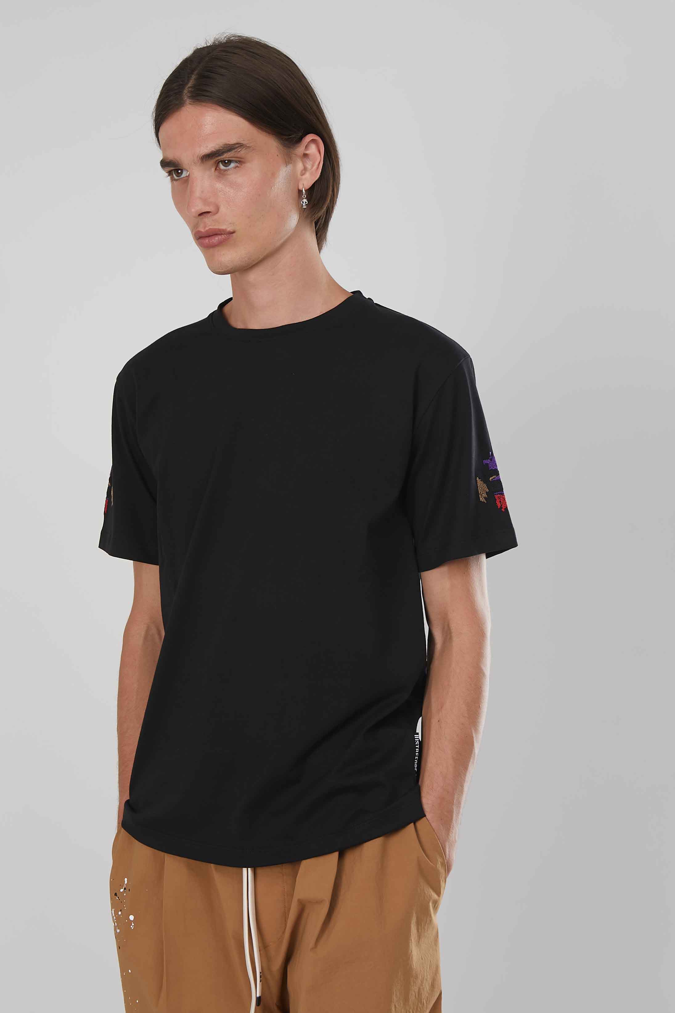 T-SHIRT AQUILA RICAMATA BLACK