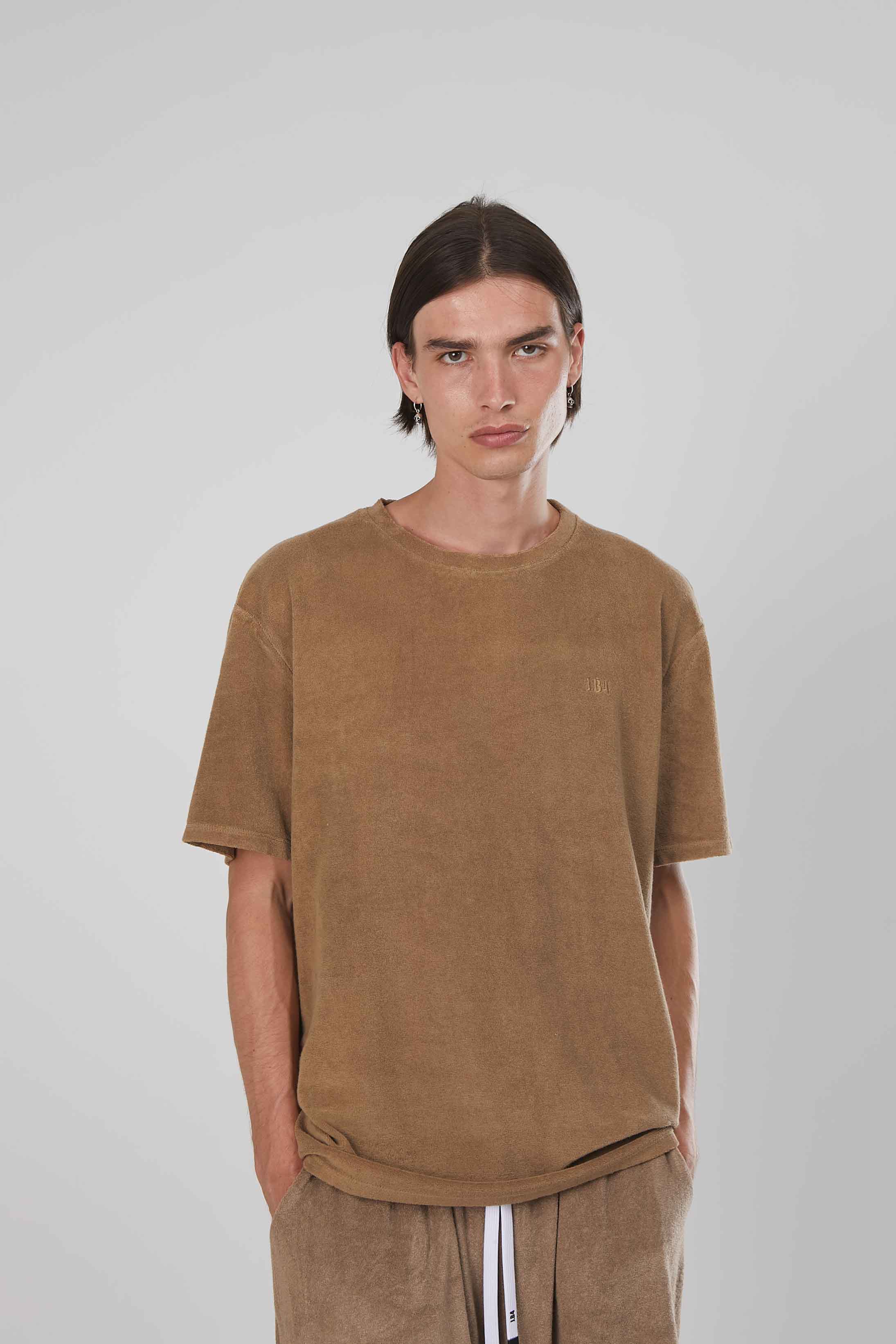 T-SHIRT IN SPUGNA BROWN