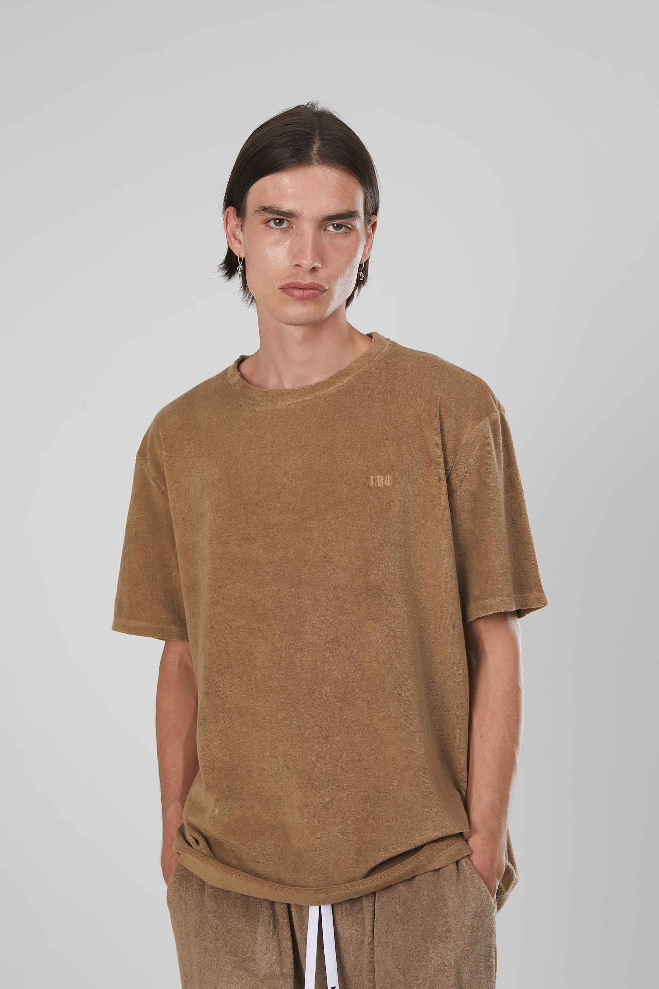 T-SHIRT IN SPUGNA BROWN